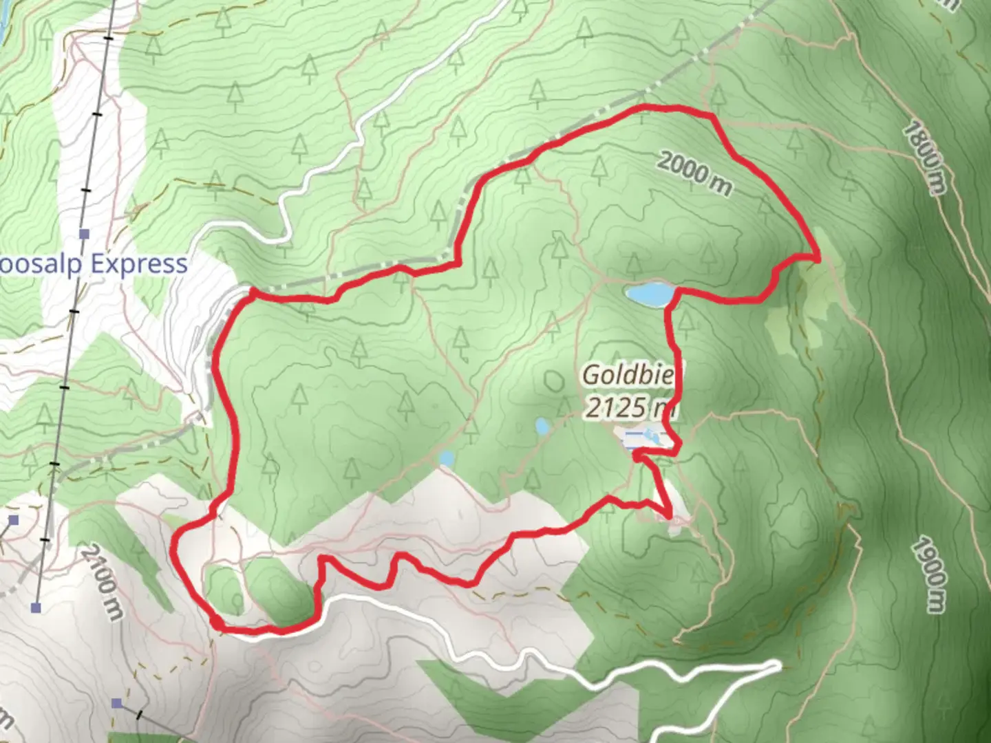 An image depicting the trail Moosalp Panoramaweg Trail and its surrounding area.