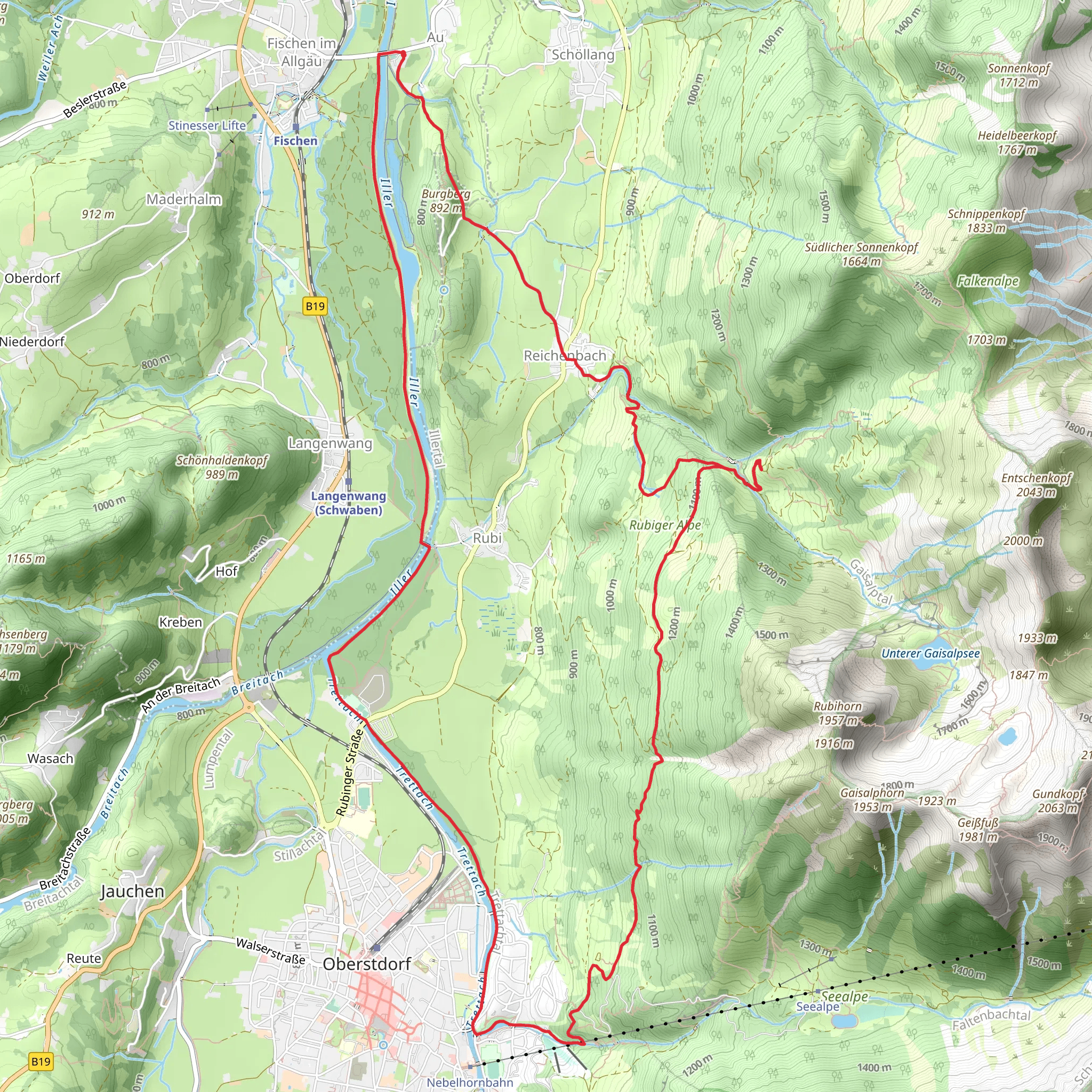 Fischen and Gaisalpe Loop mobile static map