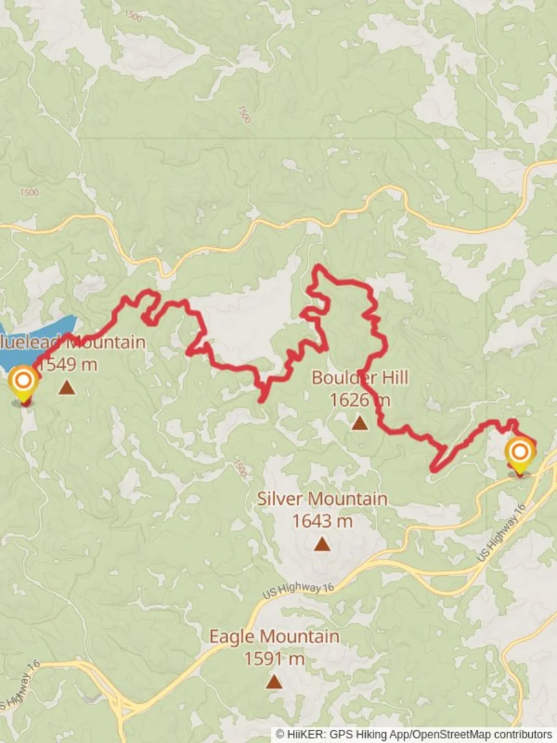 An image depicting the trail Storm Hill via Flume Trail and its surrounding area.