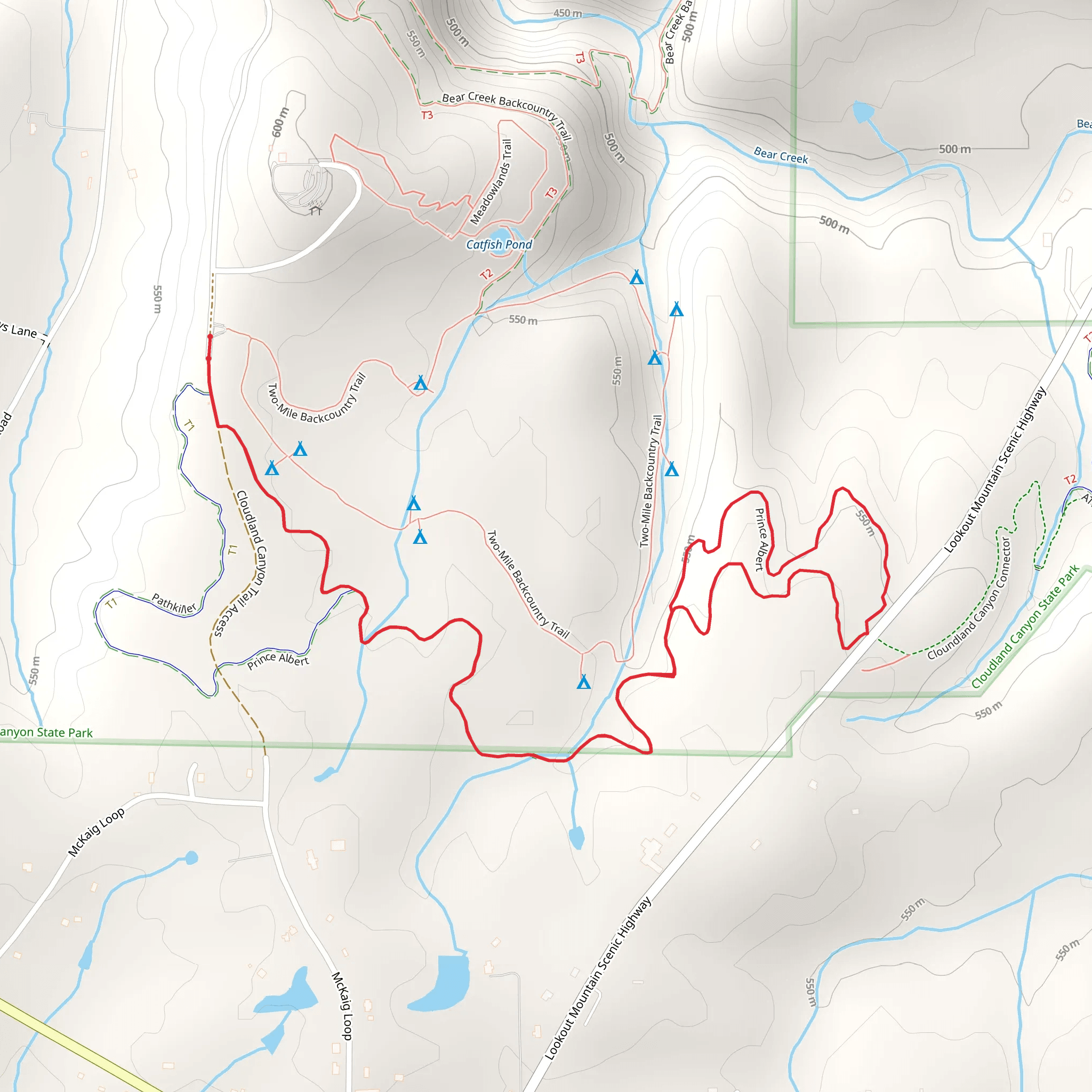 Prince Albert and Cloundland Canyon Connector mobile static map