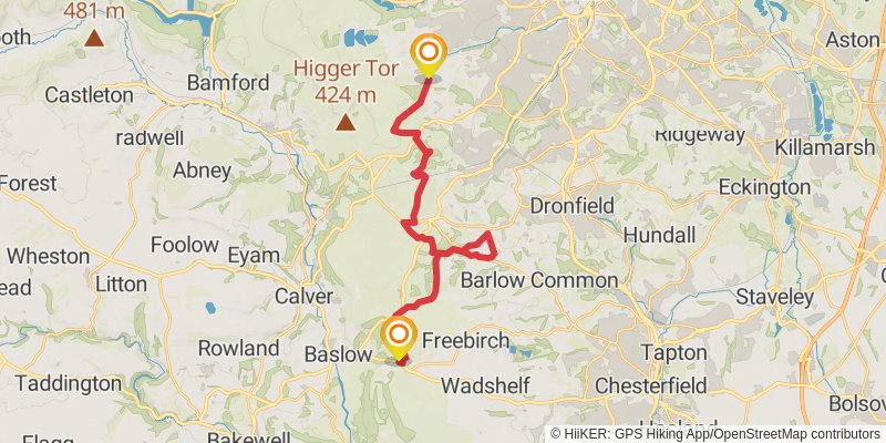 Peak District Boundary Walk stage 9 Map