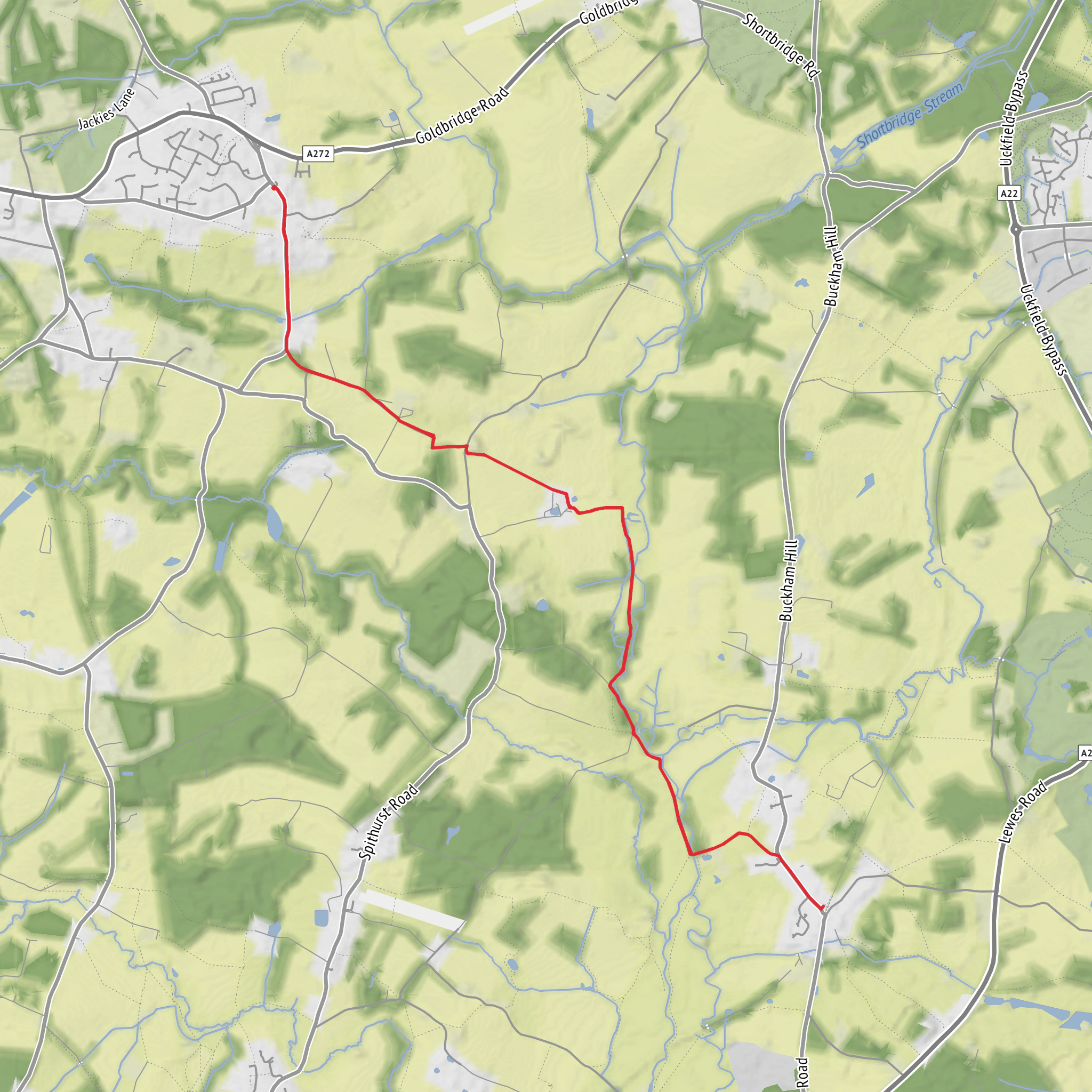 From The Crown to The Laughing Fish mobile static map