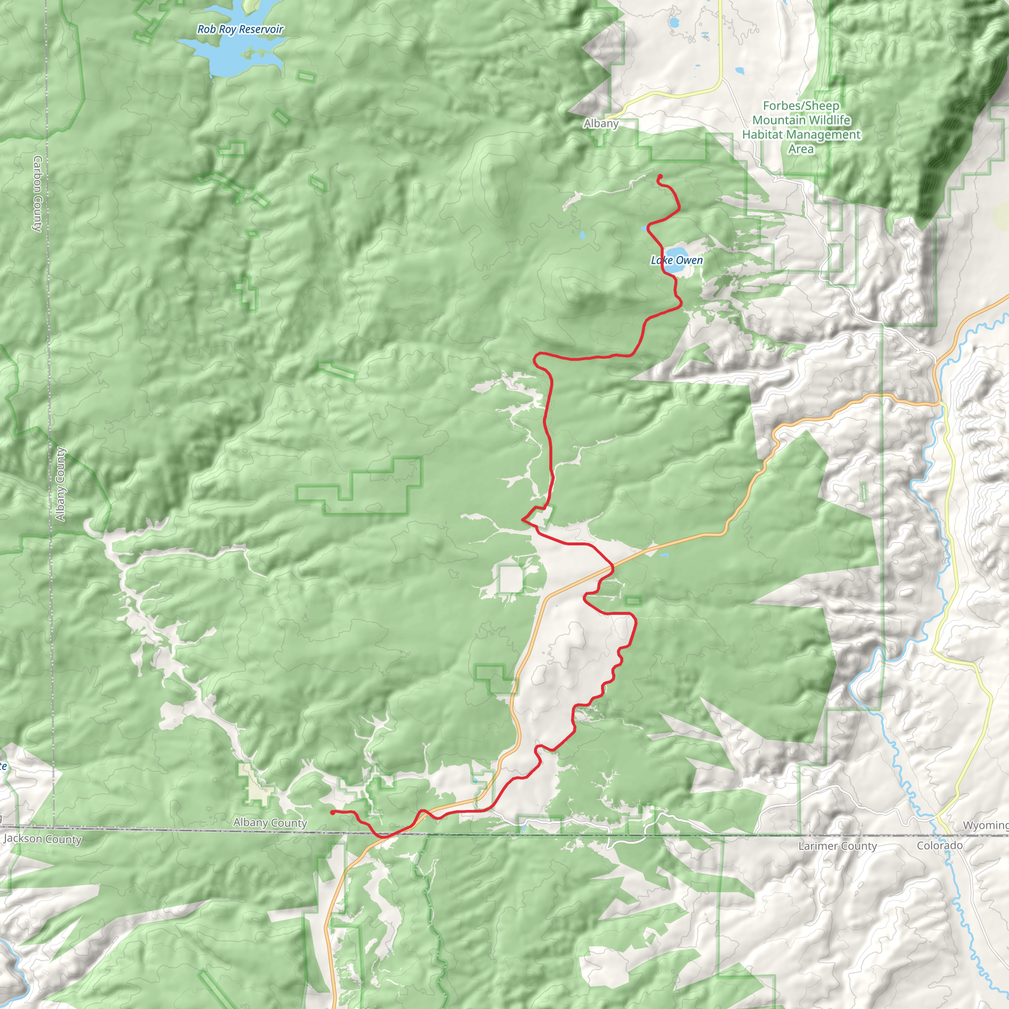 Medicine Bow Rail-Trail mobile static map