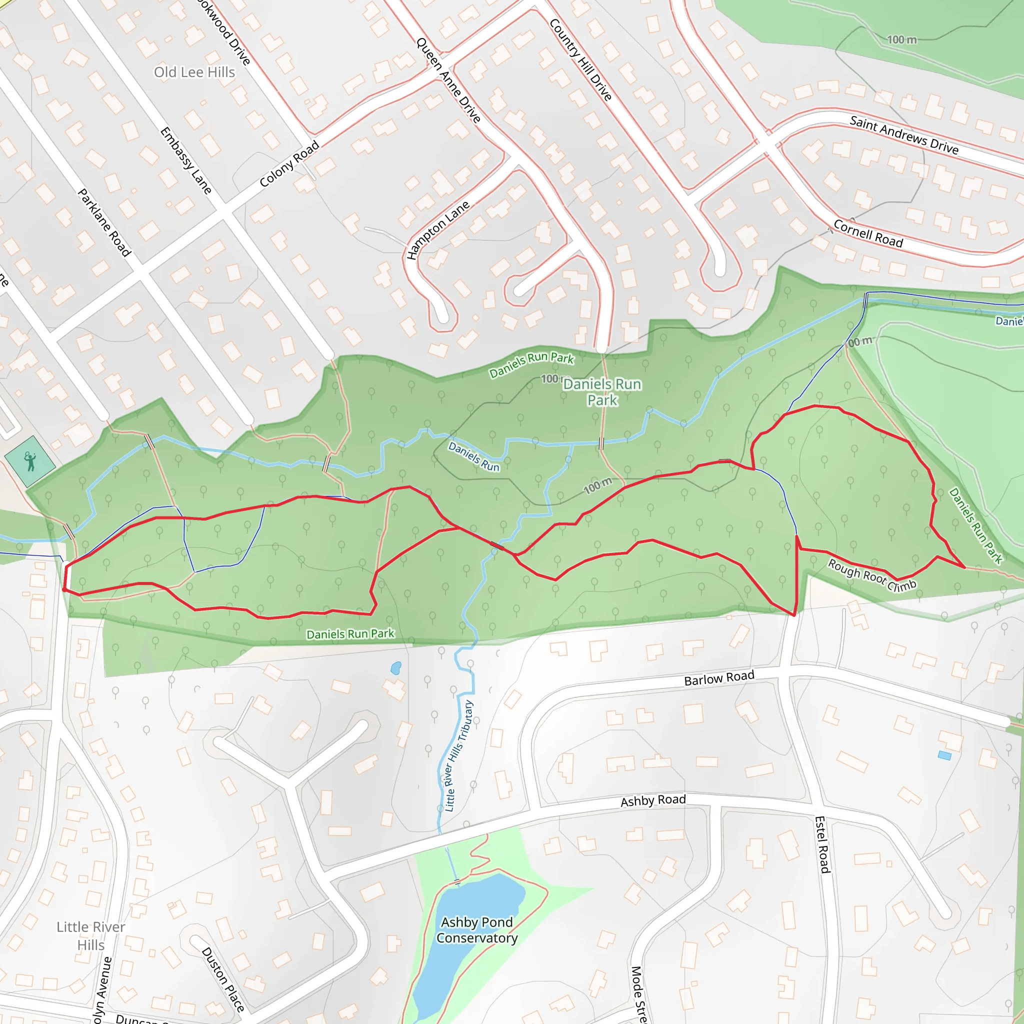 Daniels Run Loop mobile static map