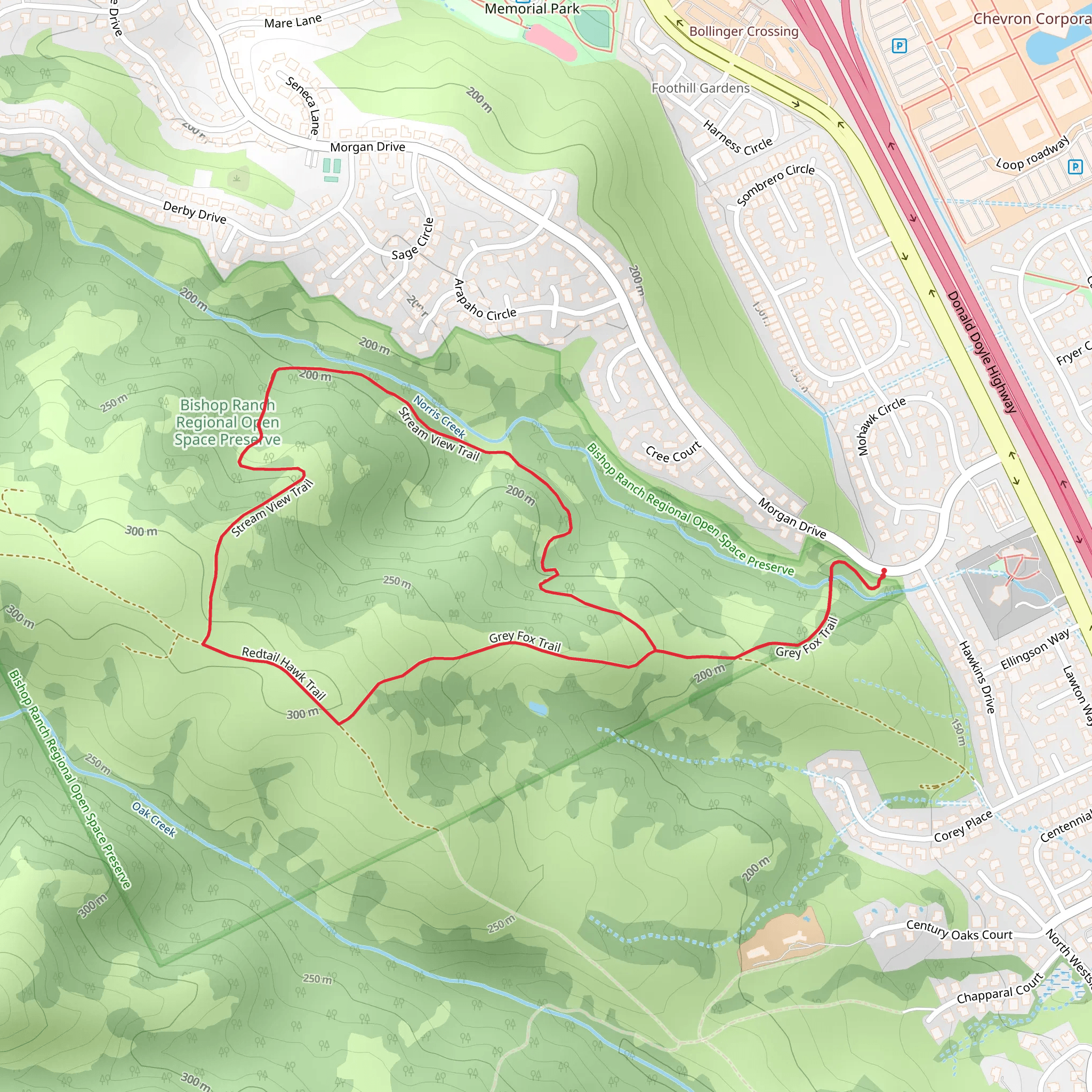 Redtail Hawk and Grey Fox Loop Trail mobile static map