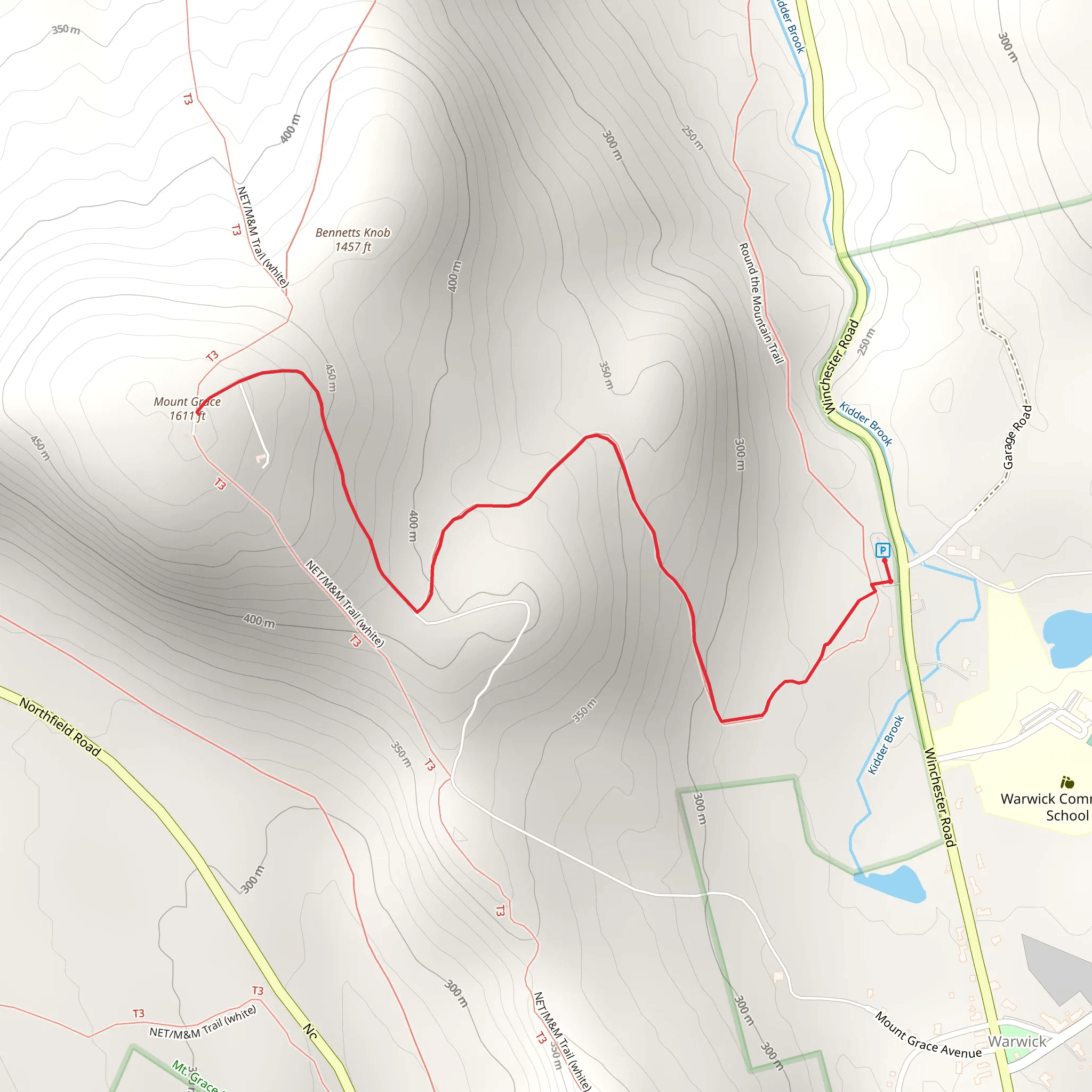 Mount Grace Trail mobile static map