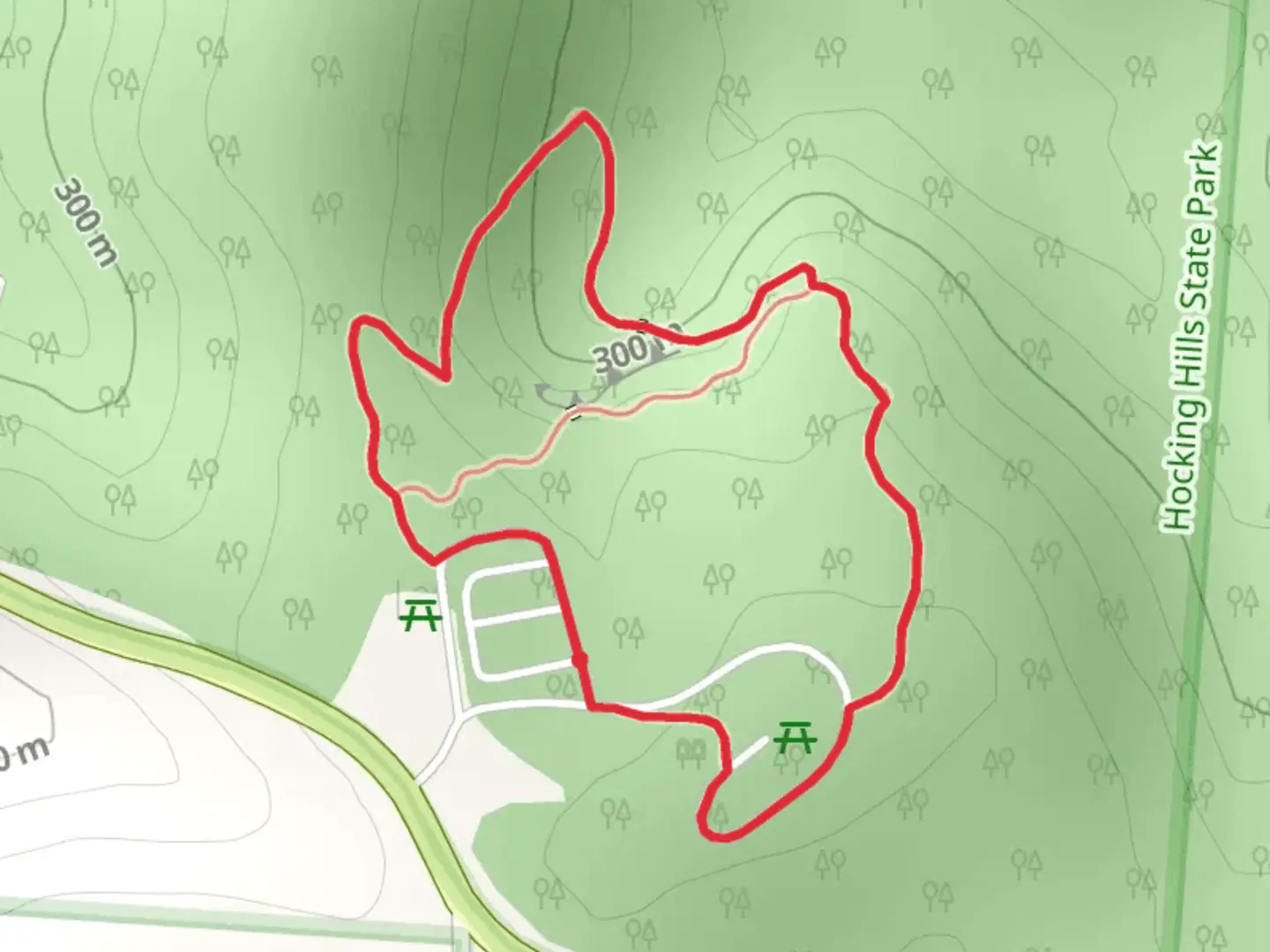 An image depicting the trail Rock House Gorge Loop Trail and its surrounding area.