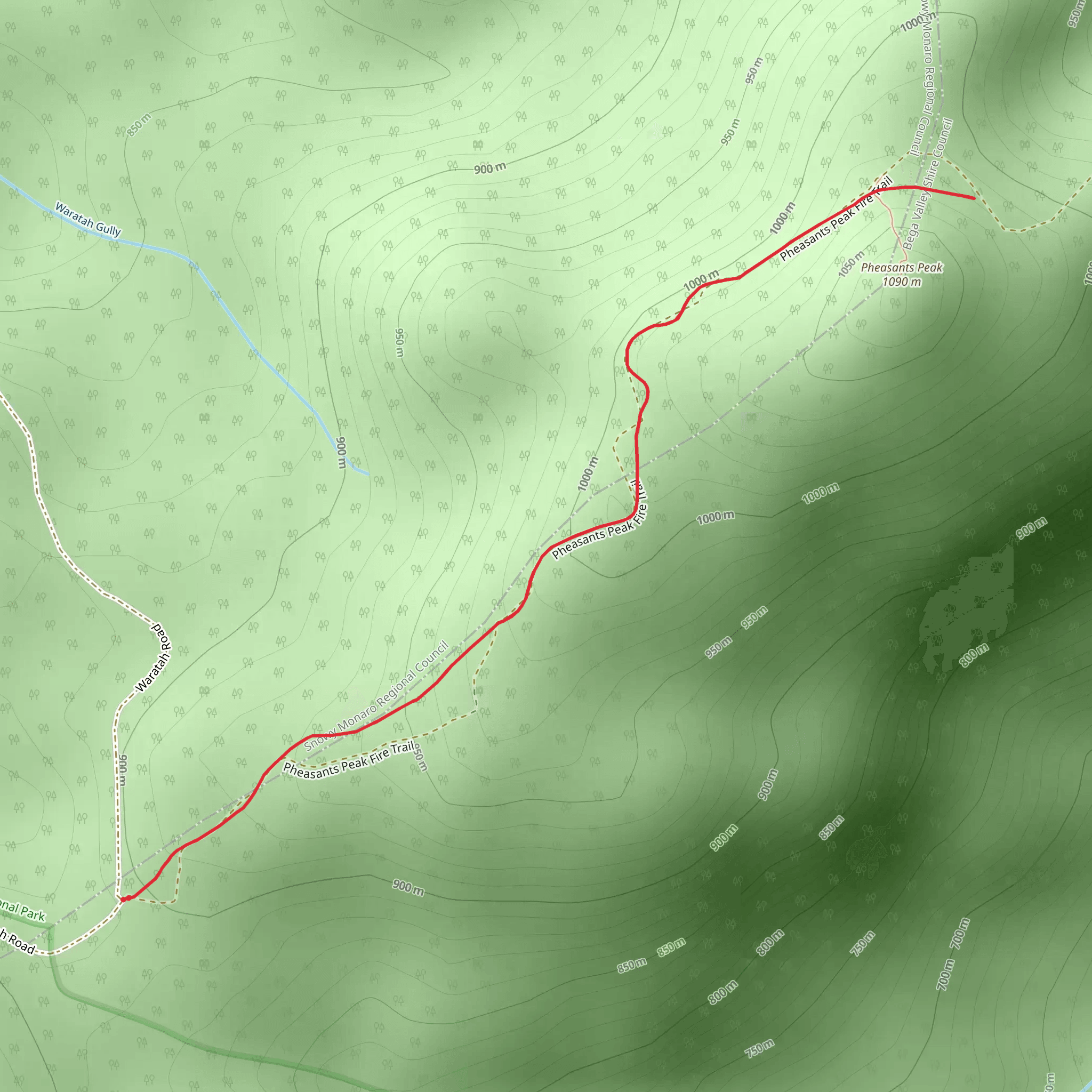 Pheasants Peak Track mobile static map