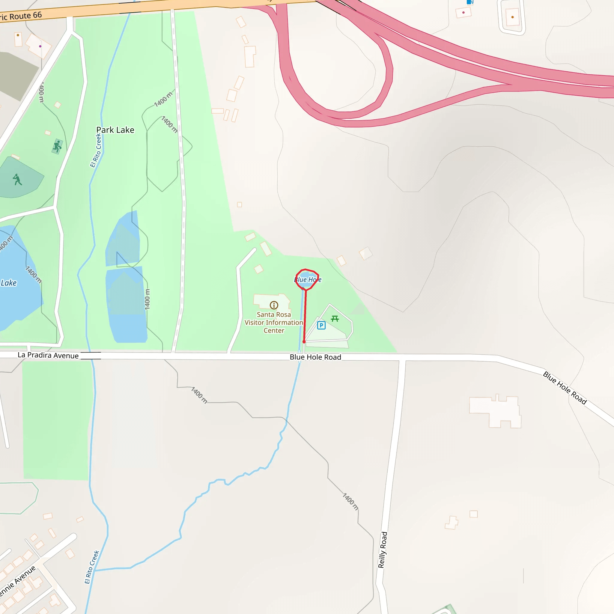 Blue Hole Loop mobile static map