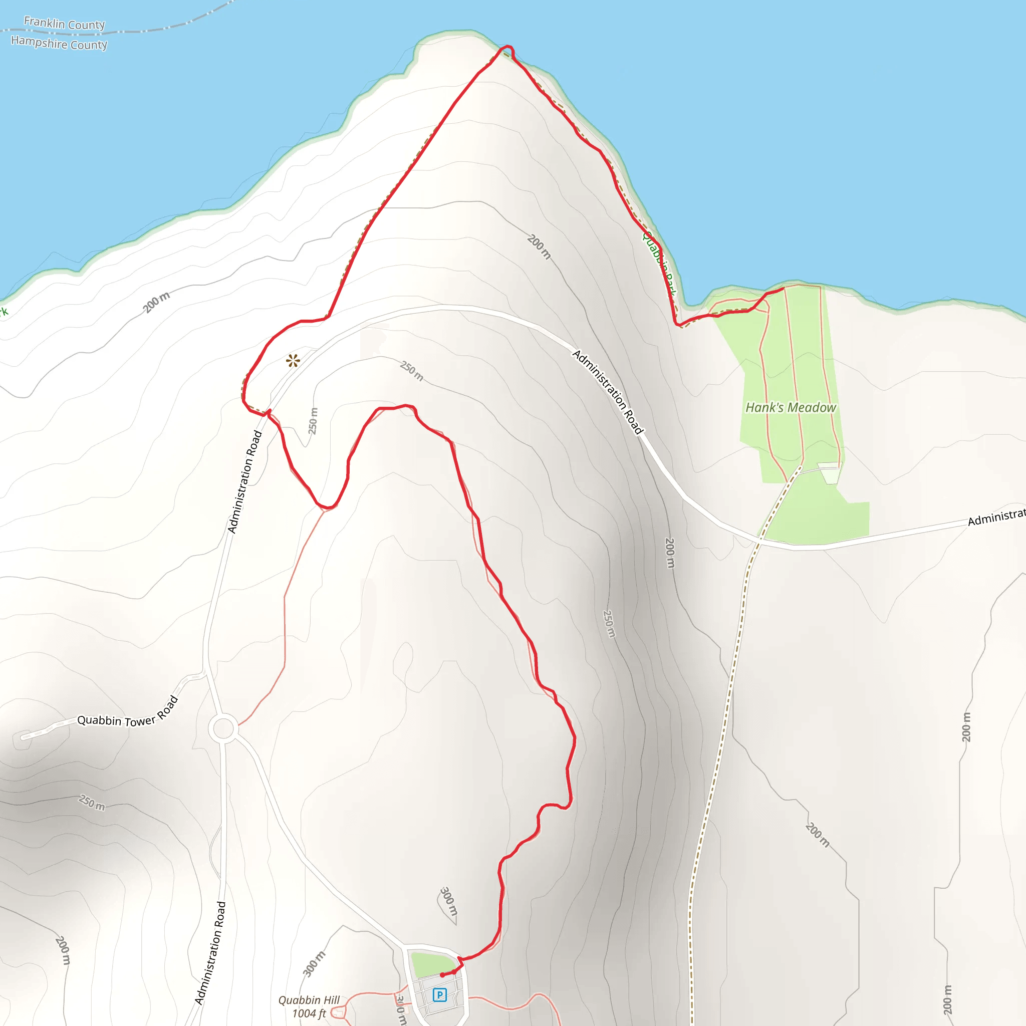 Quabbin Hill and Middle Branch Swift River mobile static map