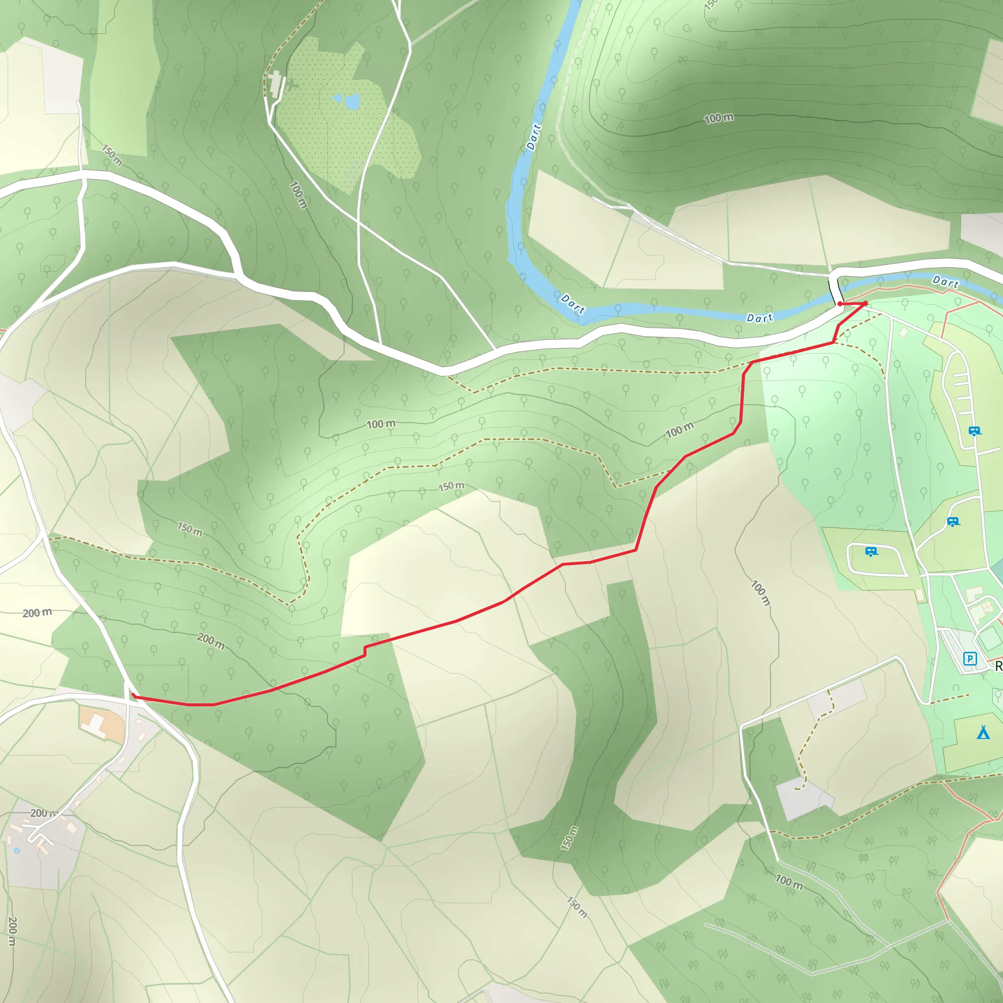 River Dart Country Park Walk mobile static map