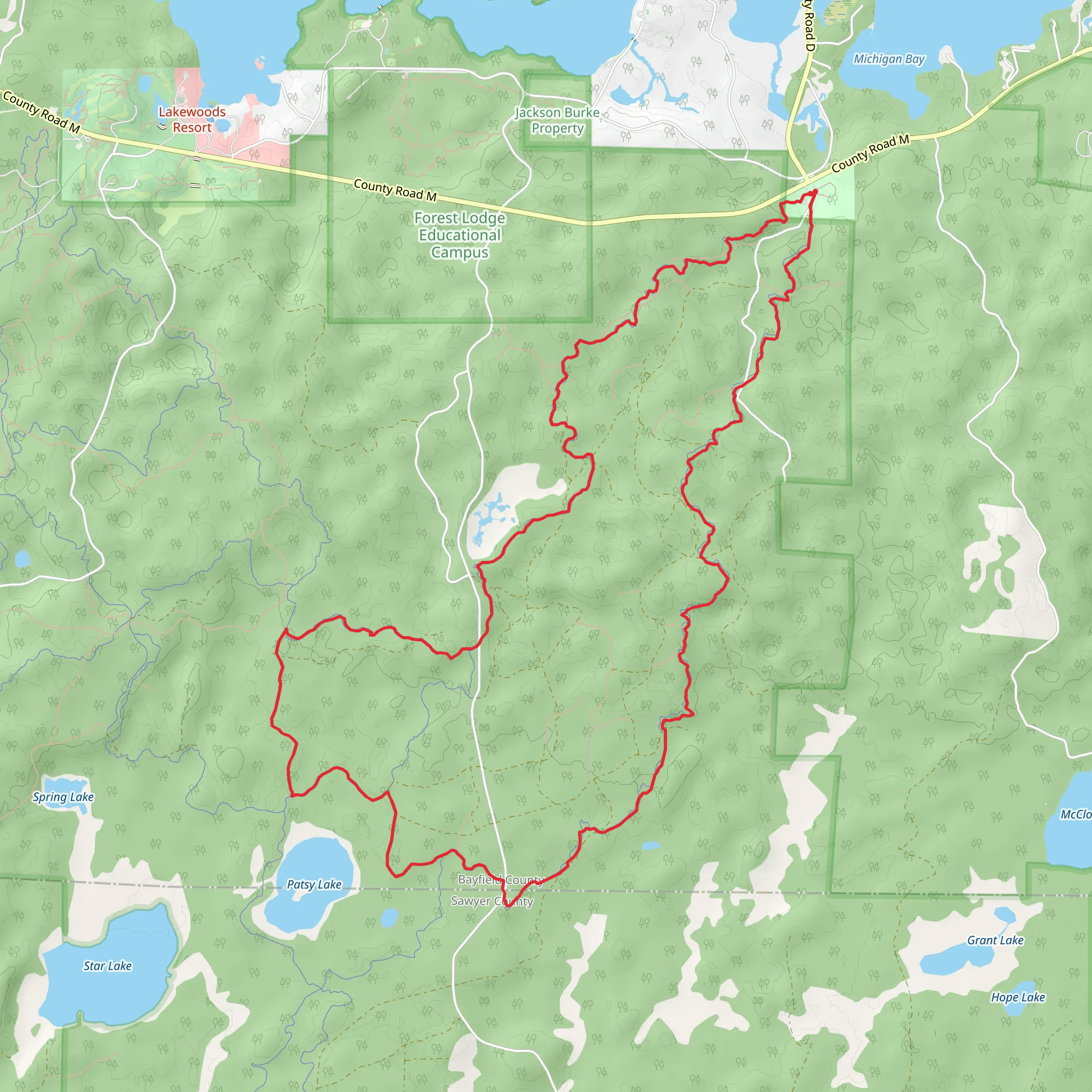 Namakagon Loop Trail mobile static map