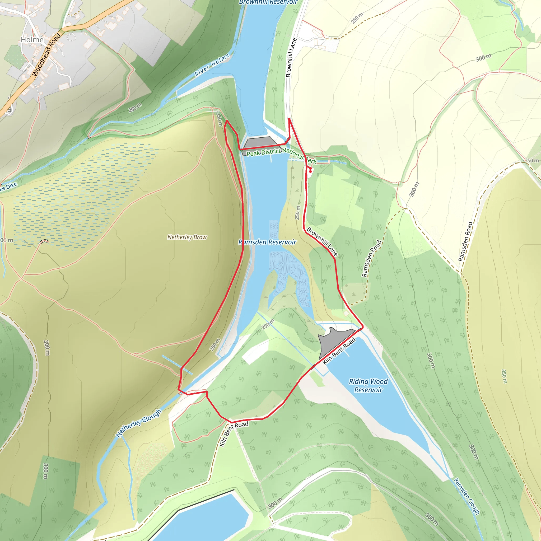 Ramsden Reservoir Loop mobile static map