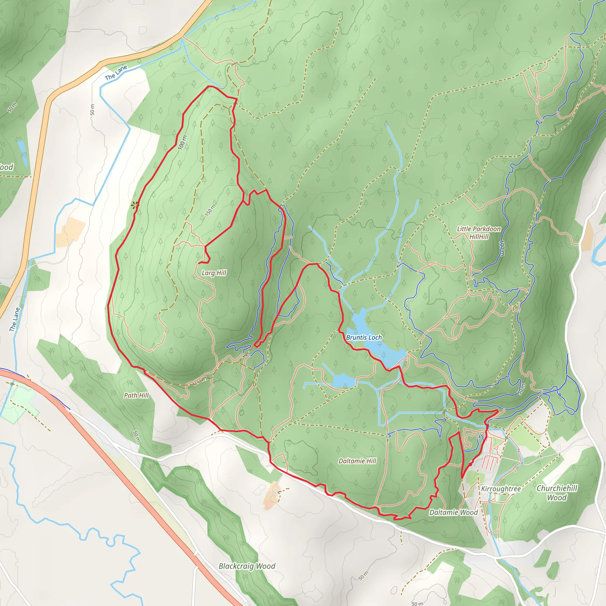 Larg Hill and Bruntis Loch Loop Trail mobile static map