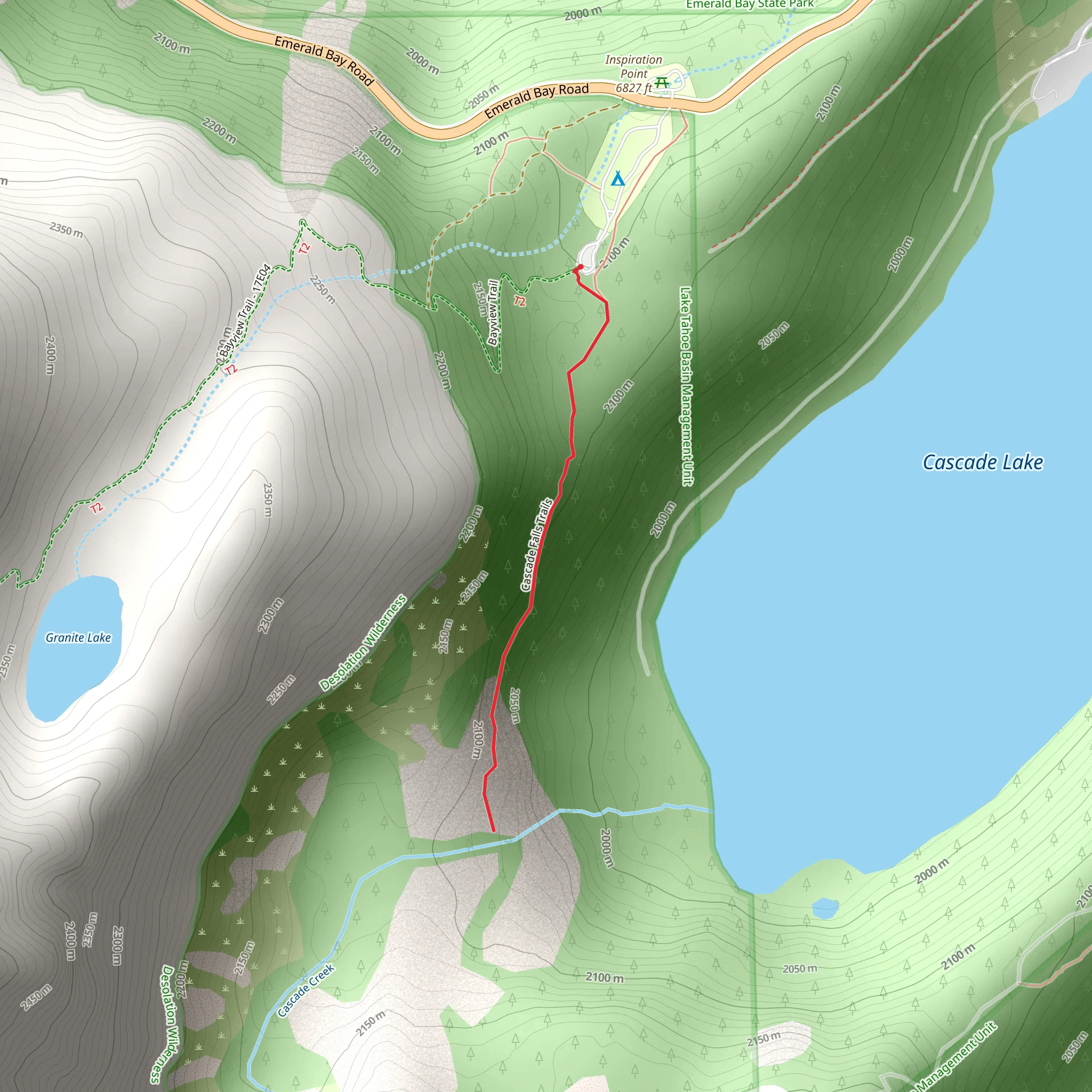 Cascade Falls Trail mobile static map
