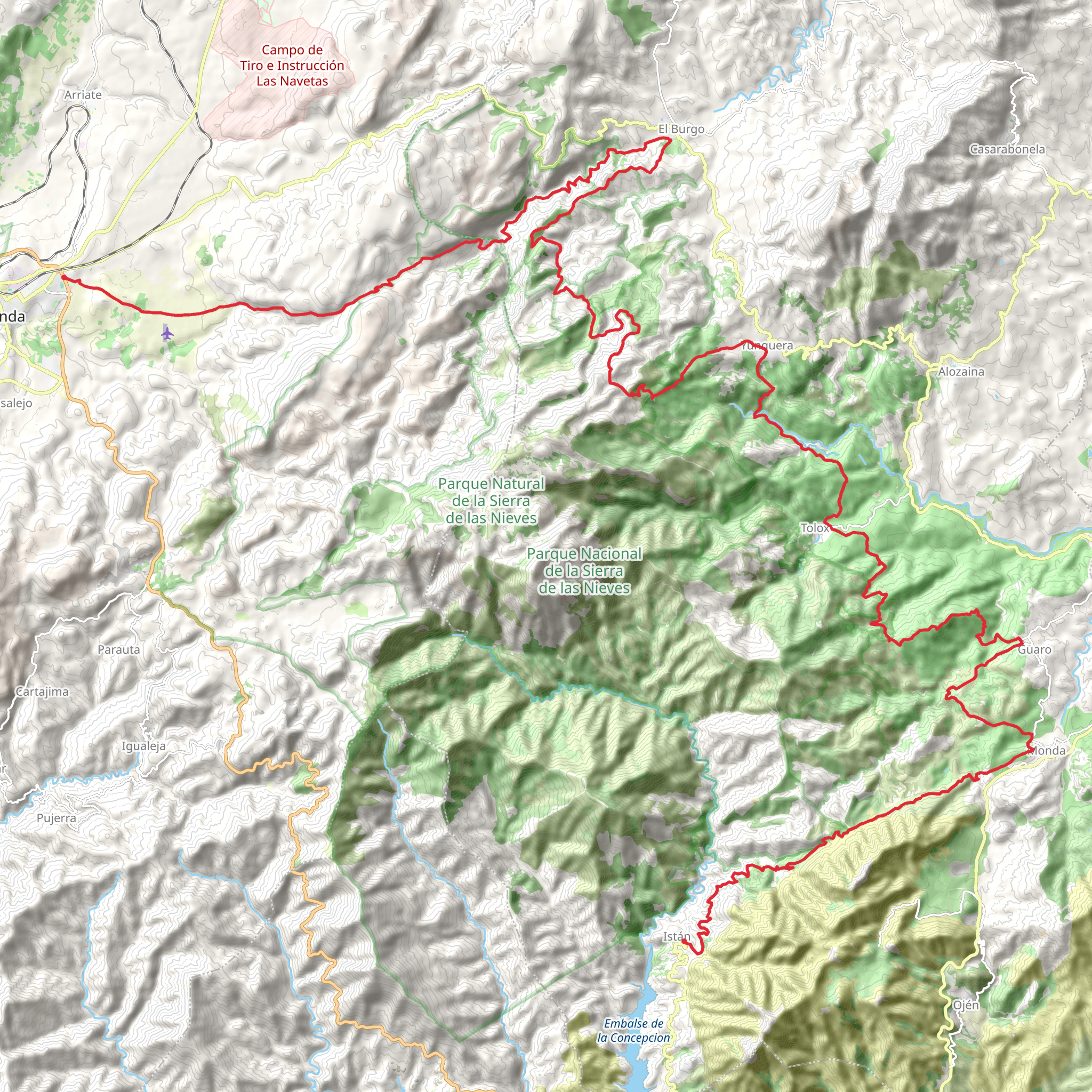GR 243 Sendero Sierra de las Nieves mobile static map