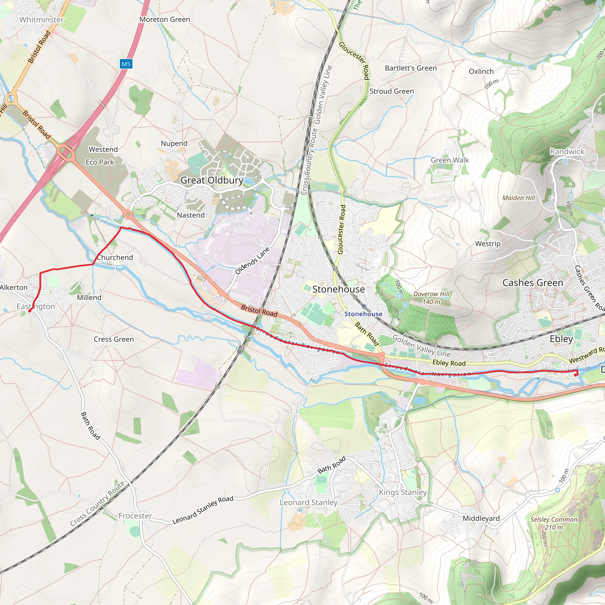 Hike from Ebley to Lazy Goose mobile static map