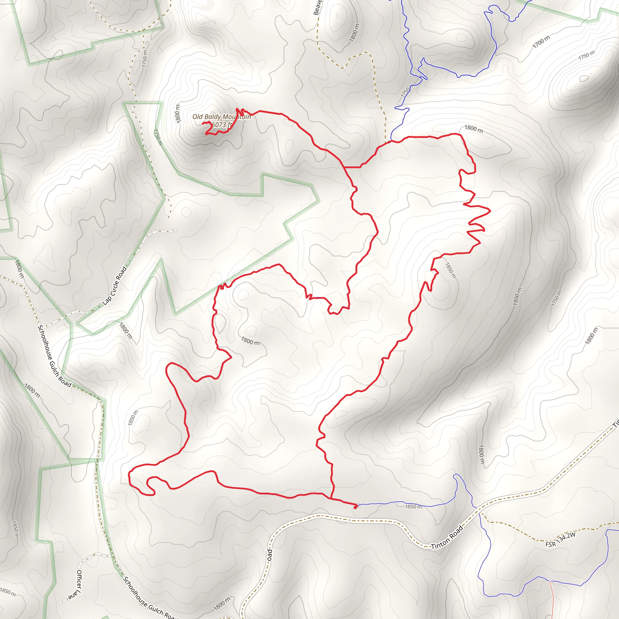 Old Baldy Loop Trail mobile static map