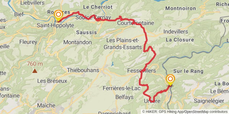 GR 509 - GTJ la Grande Traversée du Jura stage 3 Map