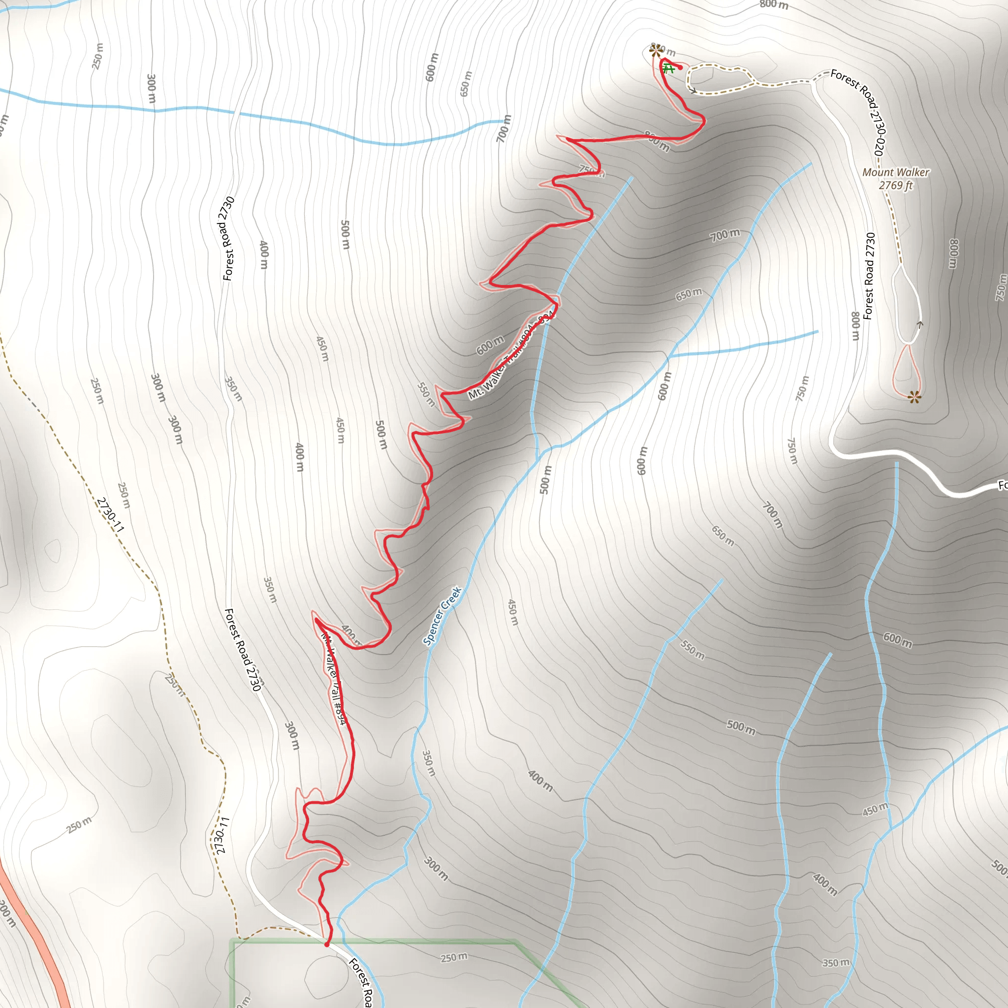 Mt Walker Trail mobile static map