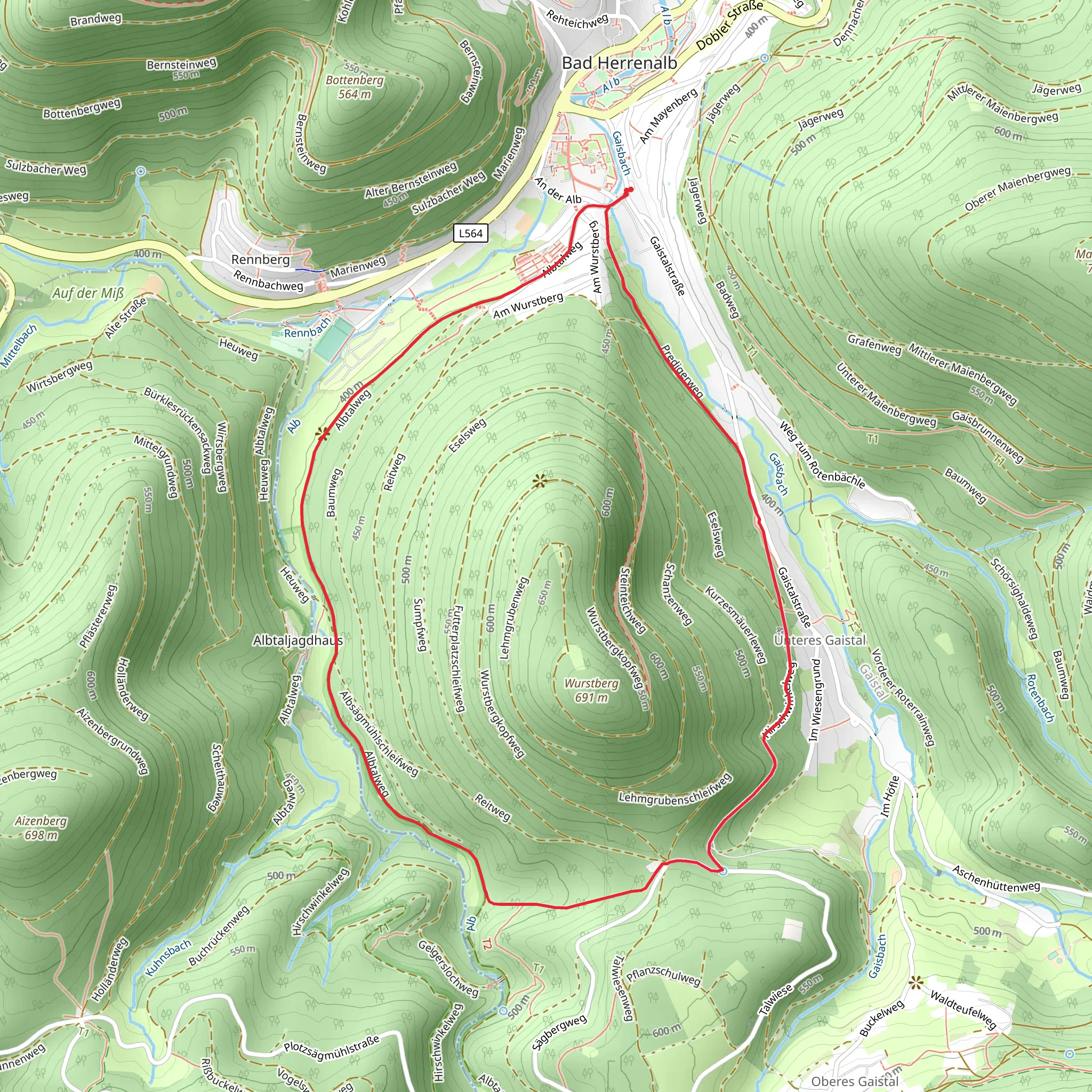 Wurstberg Loop mobile static map