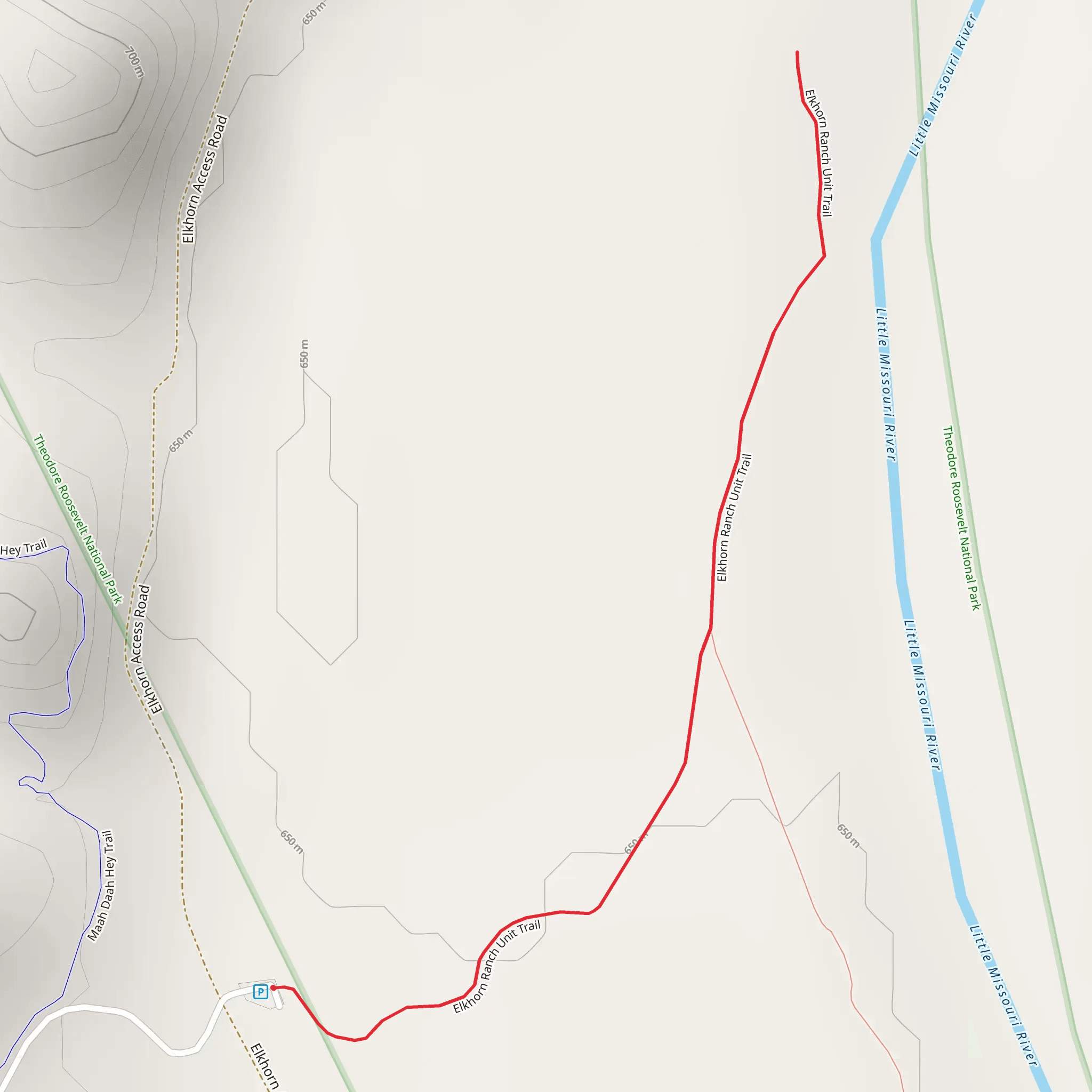 Elkhorn Ranch Unit Trail mobile static map