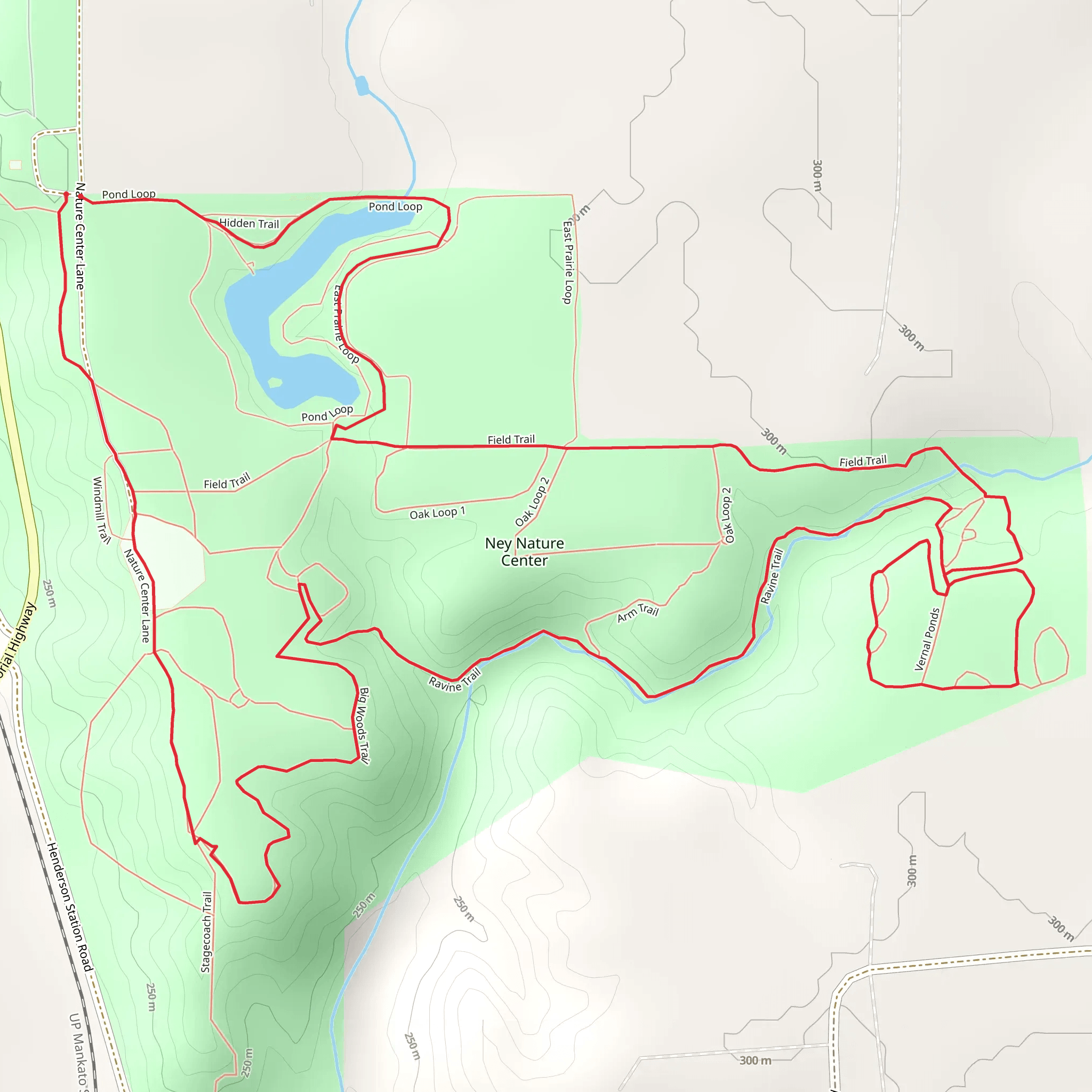 Ravine Trail and Field Trail mobile static map