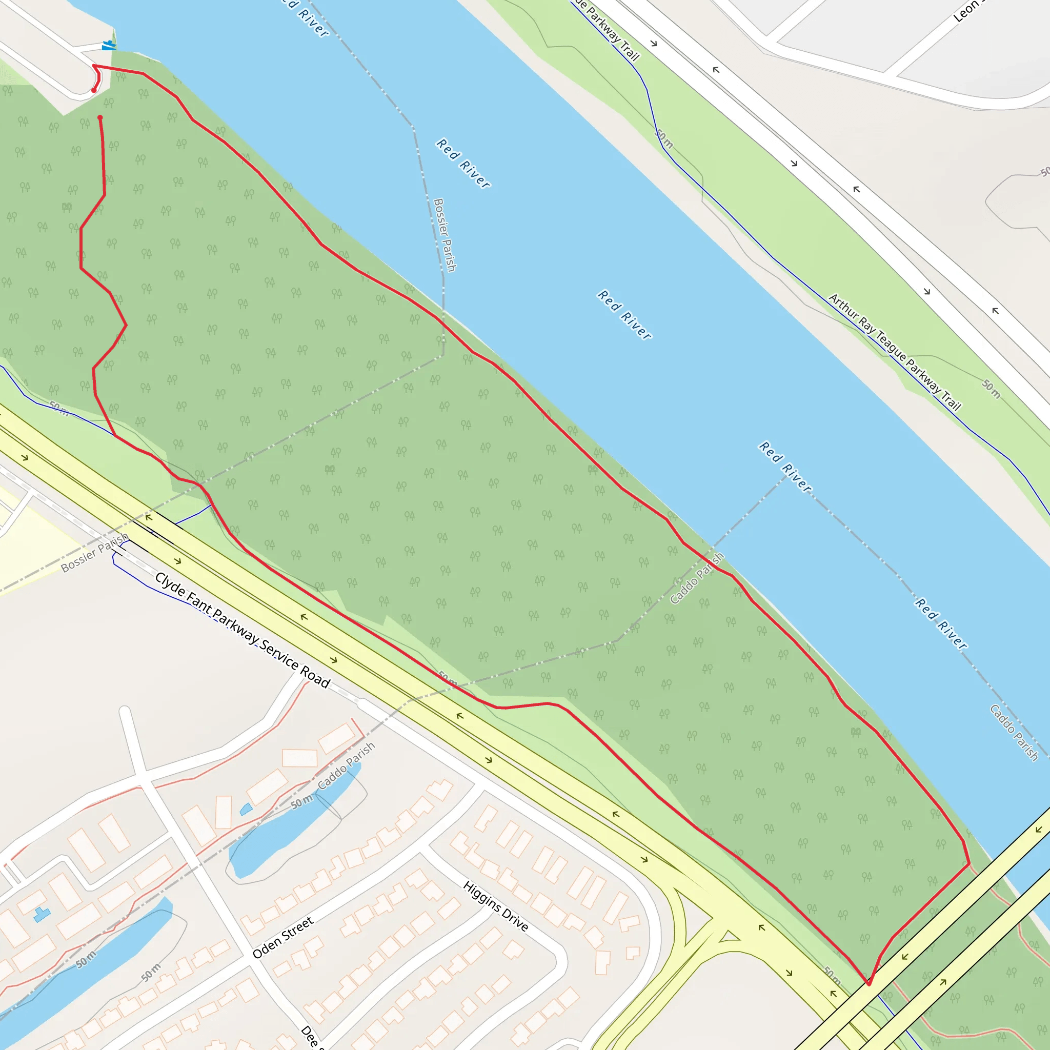 Loop along Red River - Red Junction mobile static map
