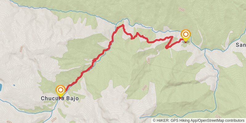 El Choro Trek stage 2 Map