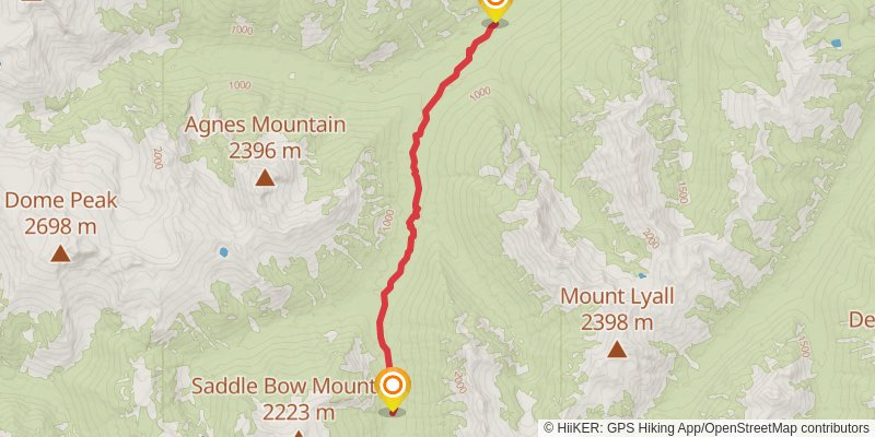 South Fork Agnes Creek via PCT - Washington Section K stage 2 Map