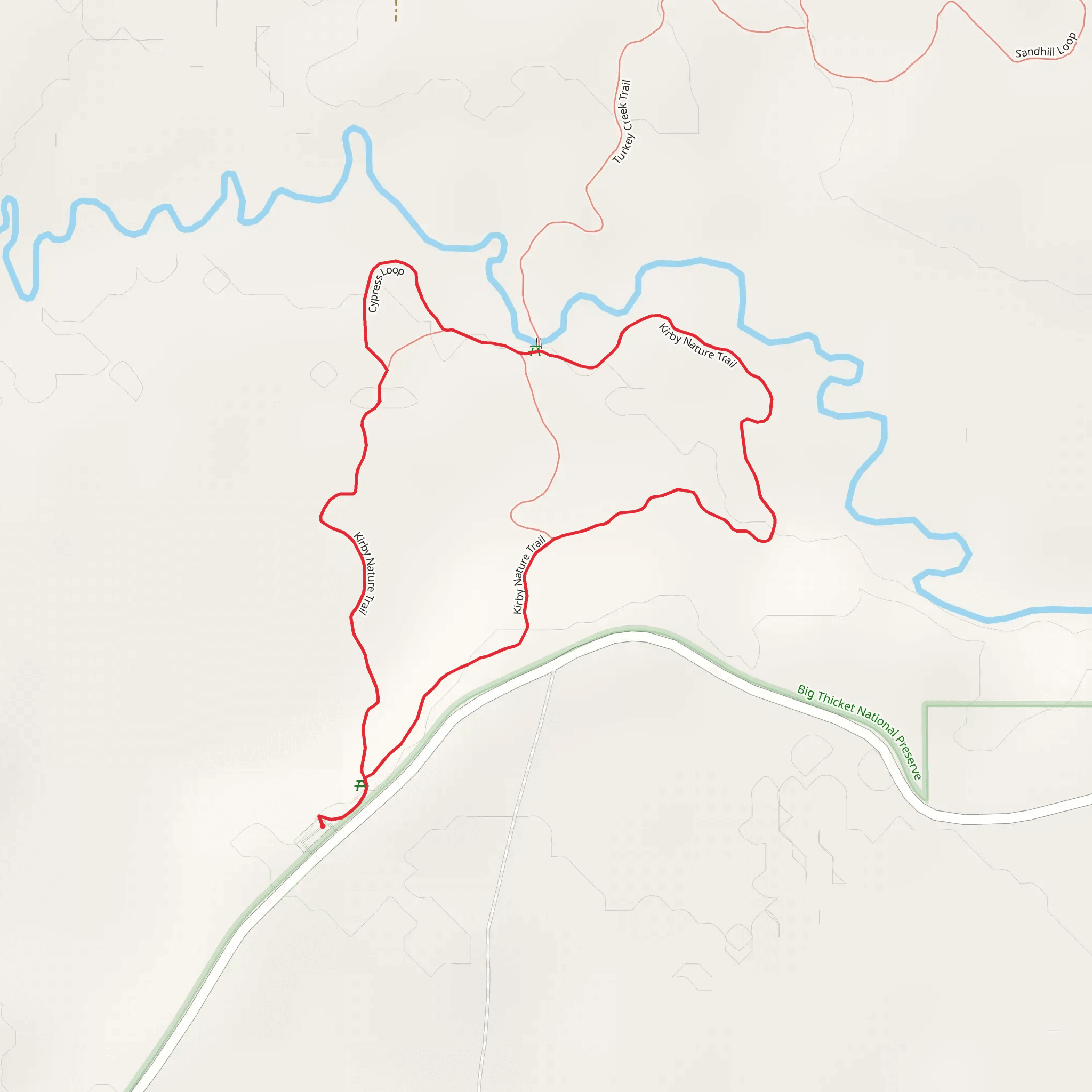 Kirby Nature Loop Trail mobile static map