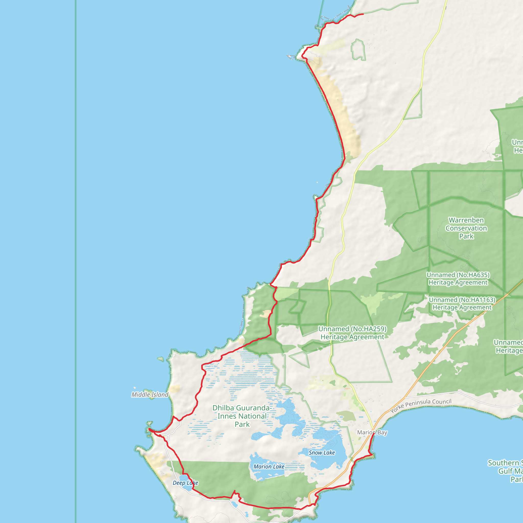 Marion Bay to Gleesons Landing Walk mobile static map
