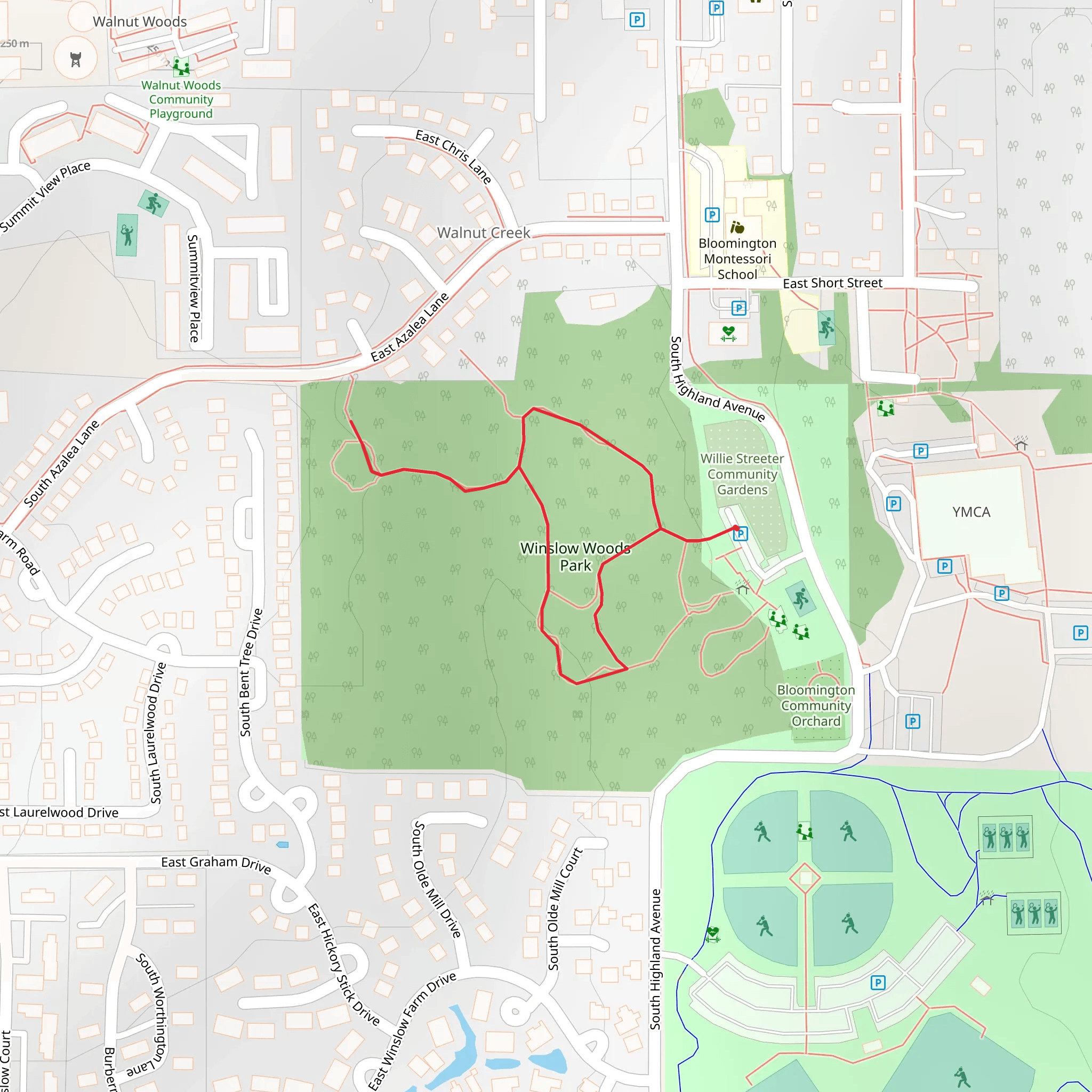 Winslow Woods Park Loop mobile static map
