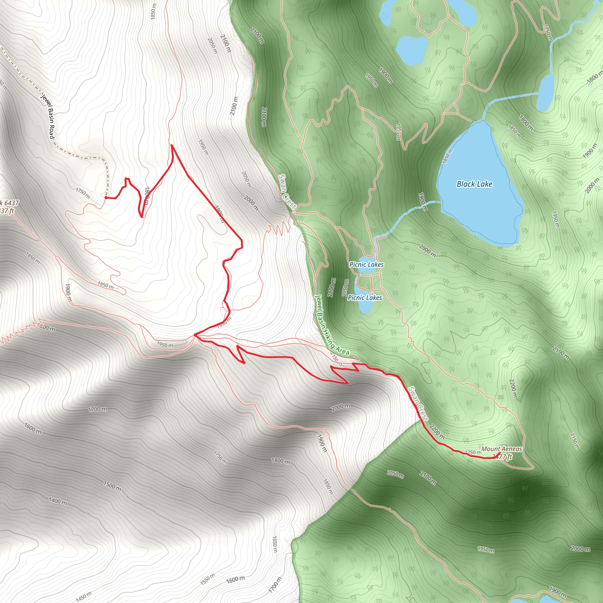 Mount Aeneas via Noisy Creek Notch Trail mobile static map