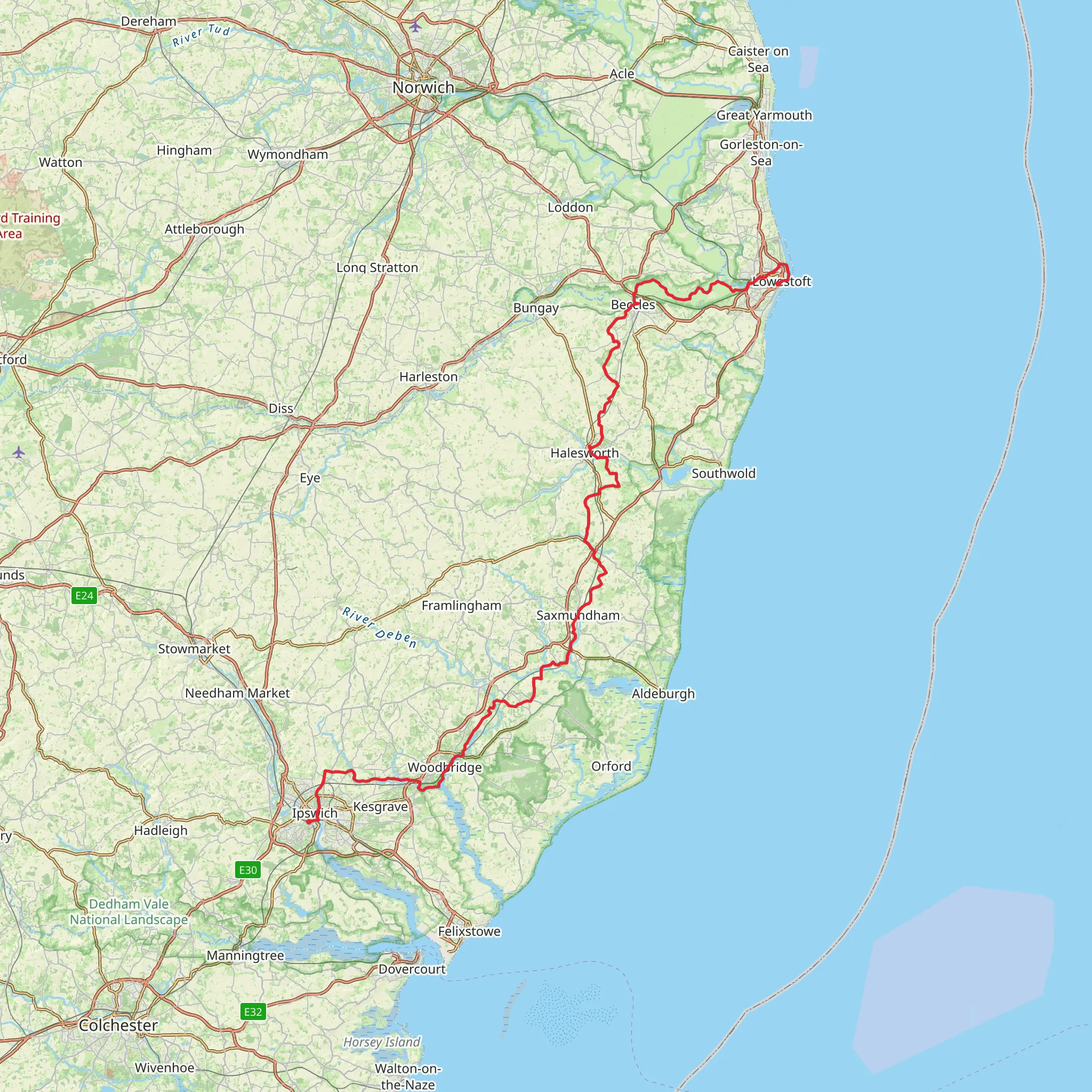 East Suffolk Line Walks mobile static map