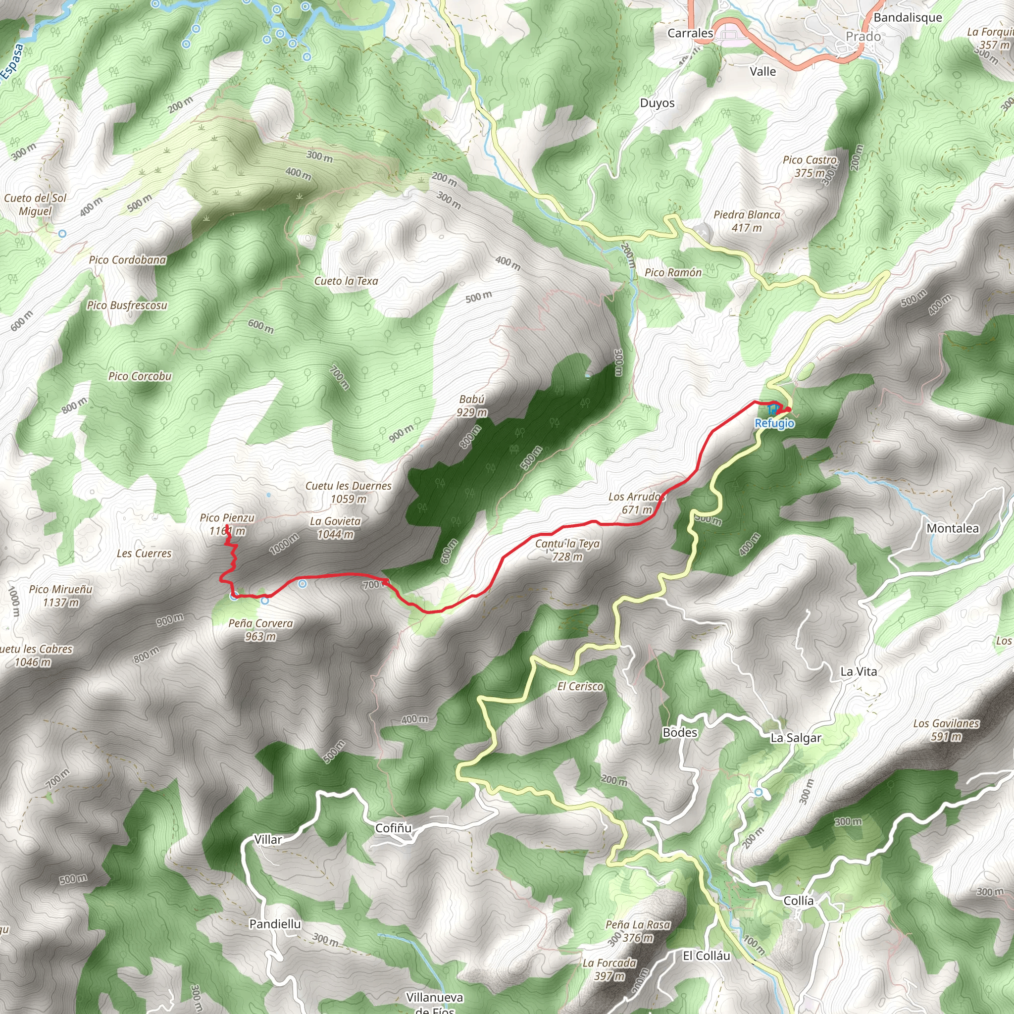Pienzu Peak Route mobile static map