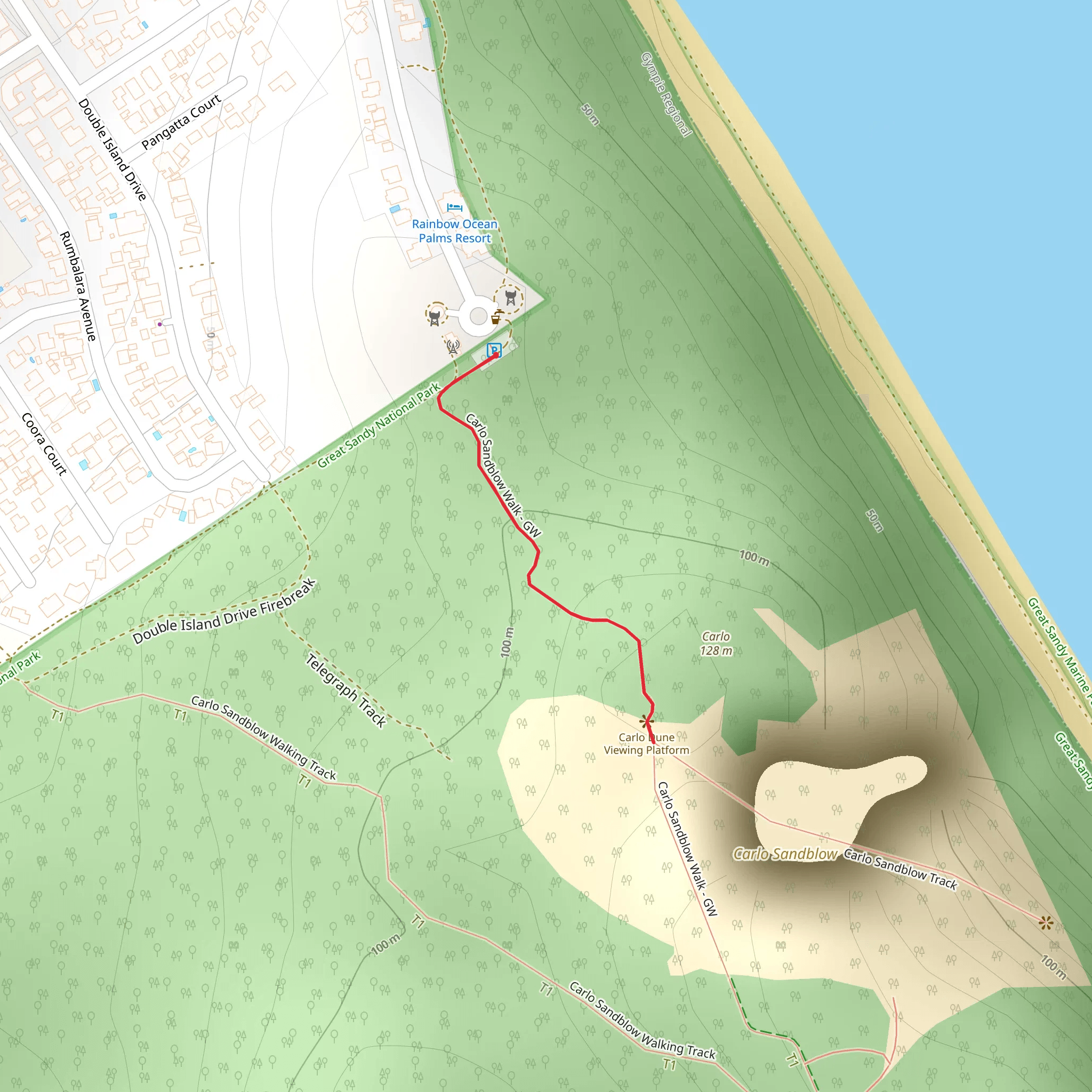Carlo Sandblow Walk mobile static map