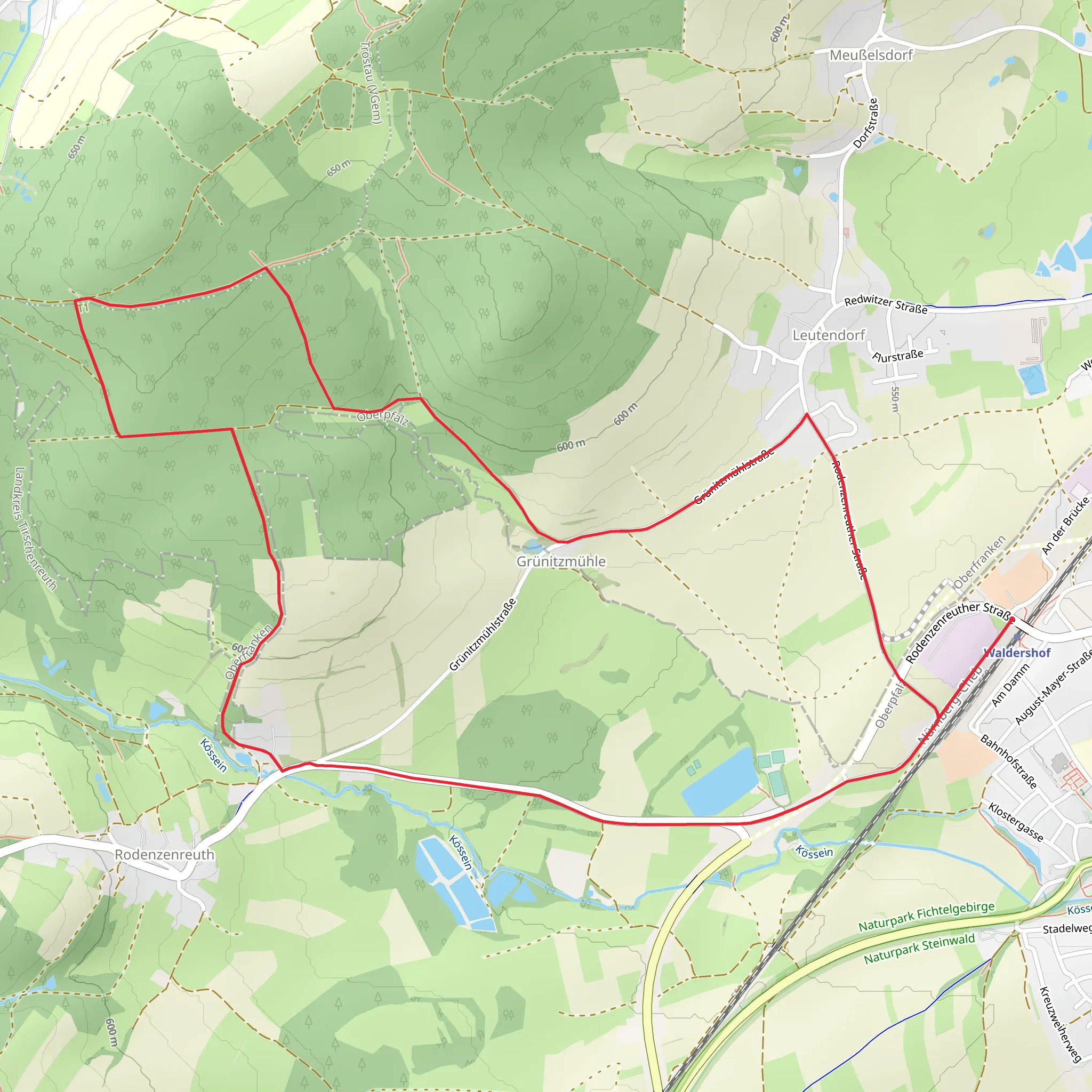 Waldershof Koessain and Kleinwendern mobile static map