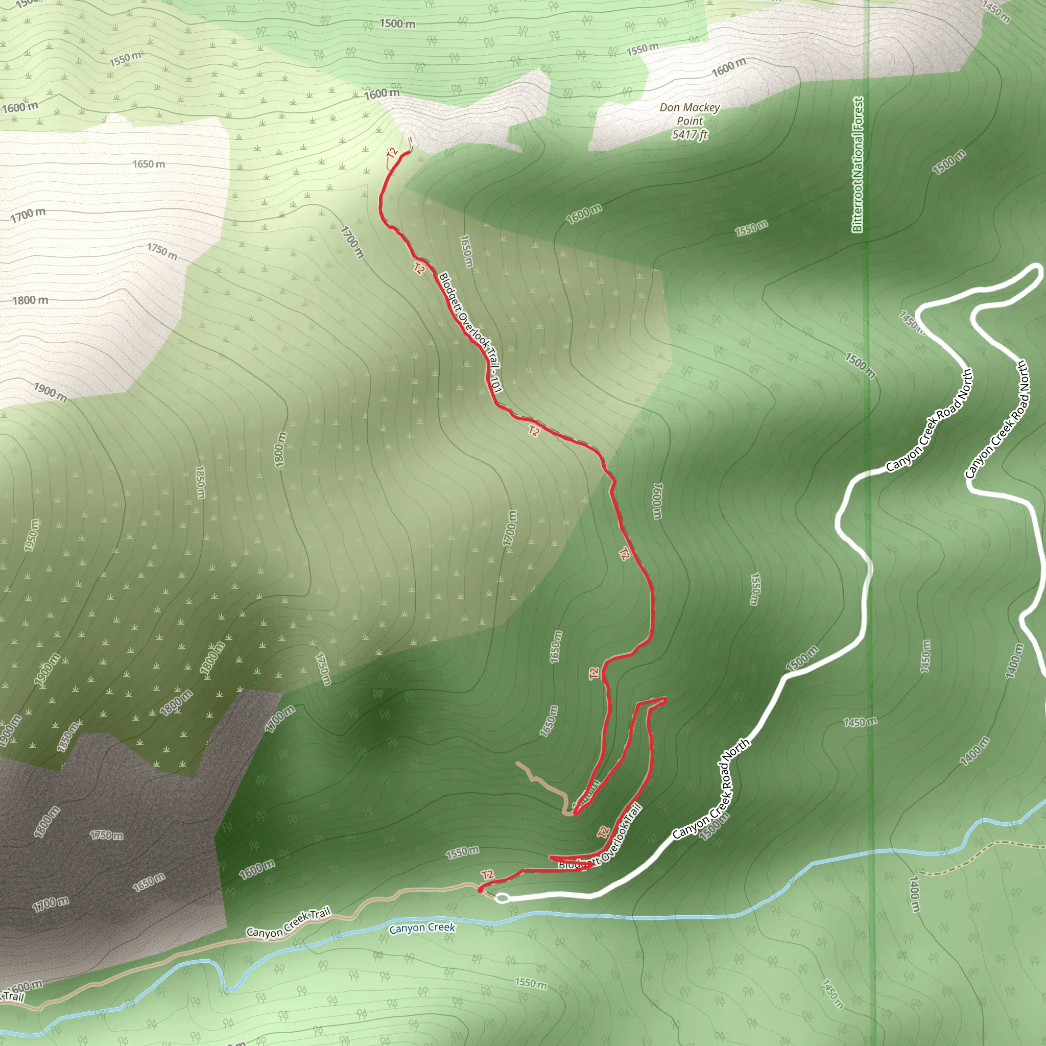 Blodgett Overlook Trail mobile static map