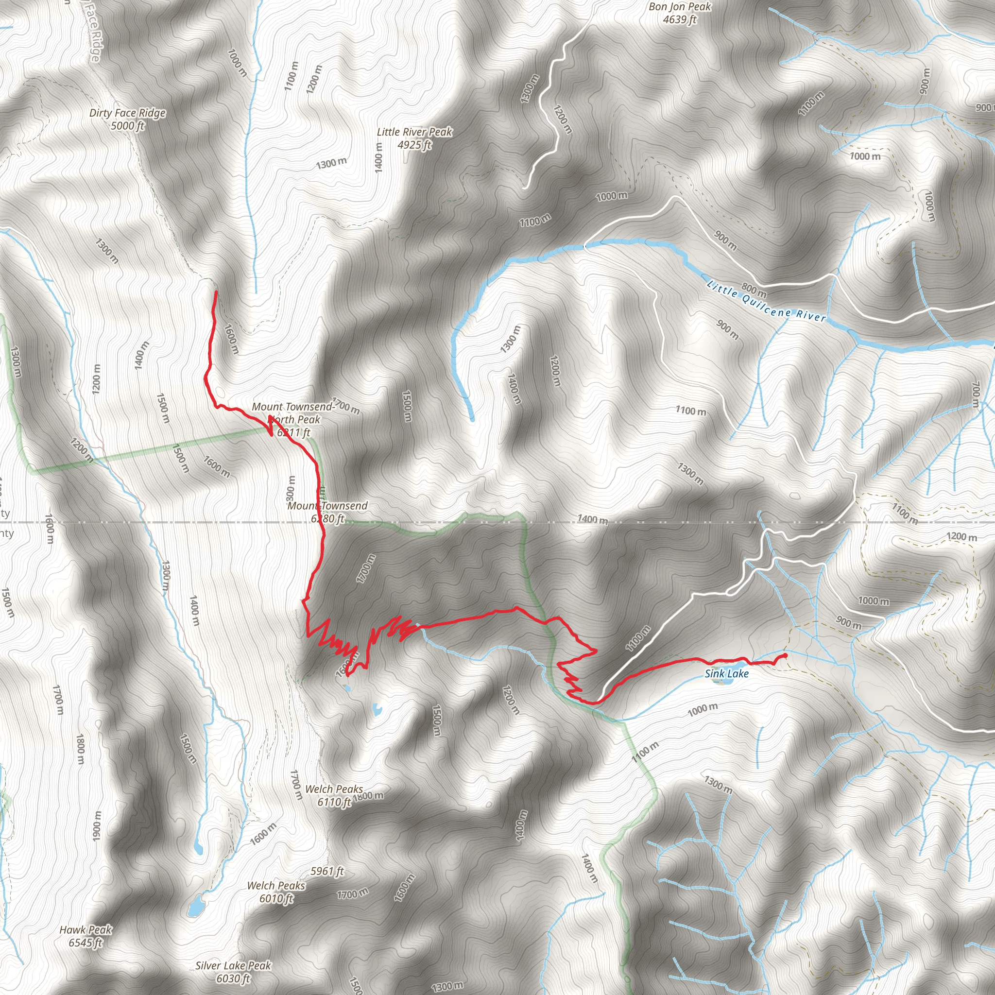 Mt Townsend Trail mobile static map