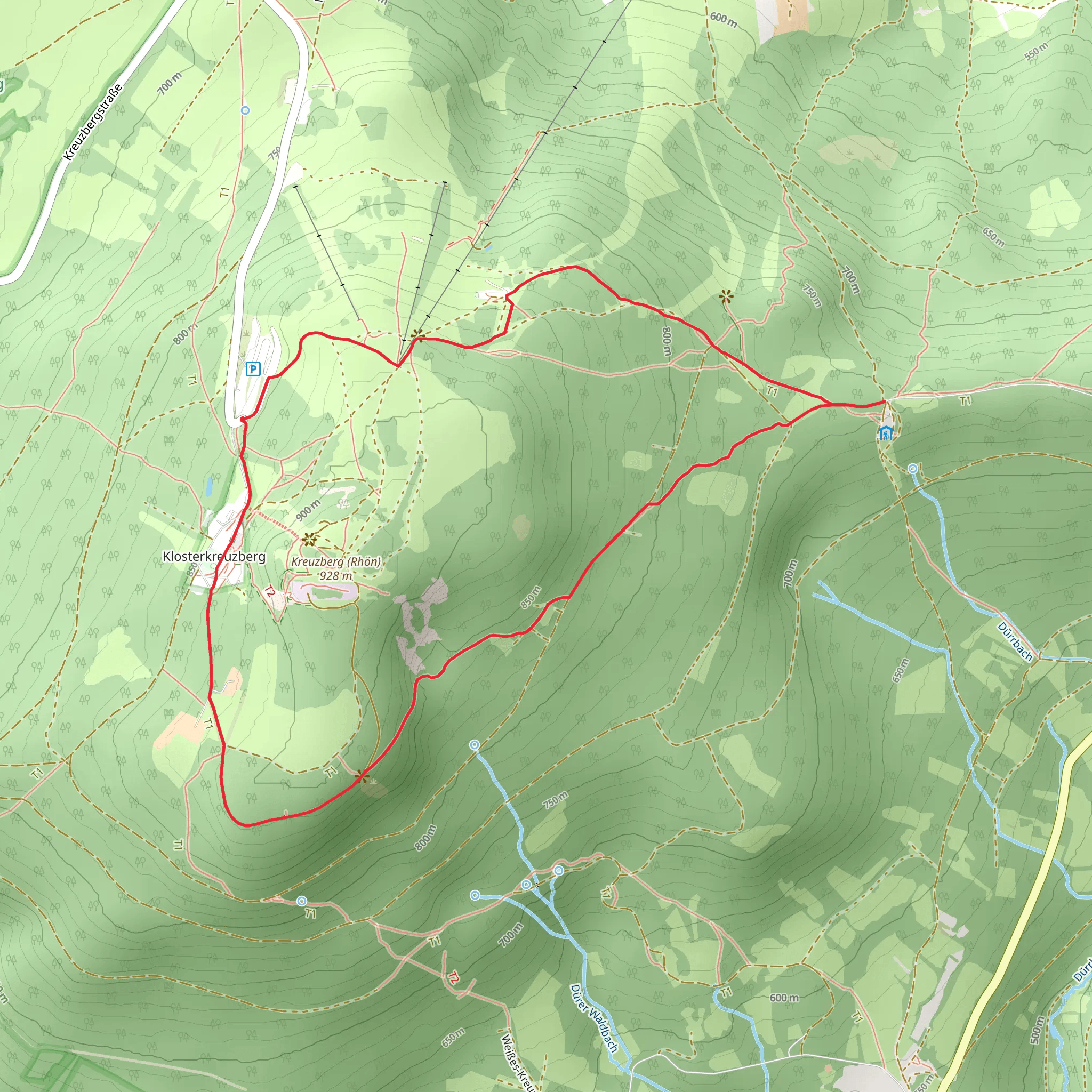 Kreuzbergweg Loop mobile static map