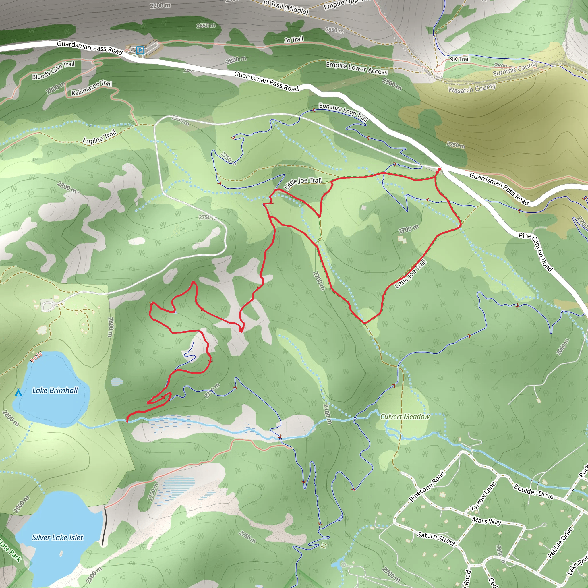 Little Joe Trail and Bonanza Loop Trail mobile static map