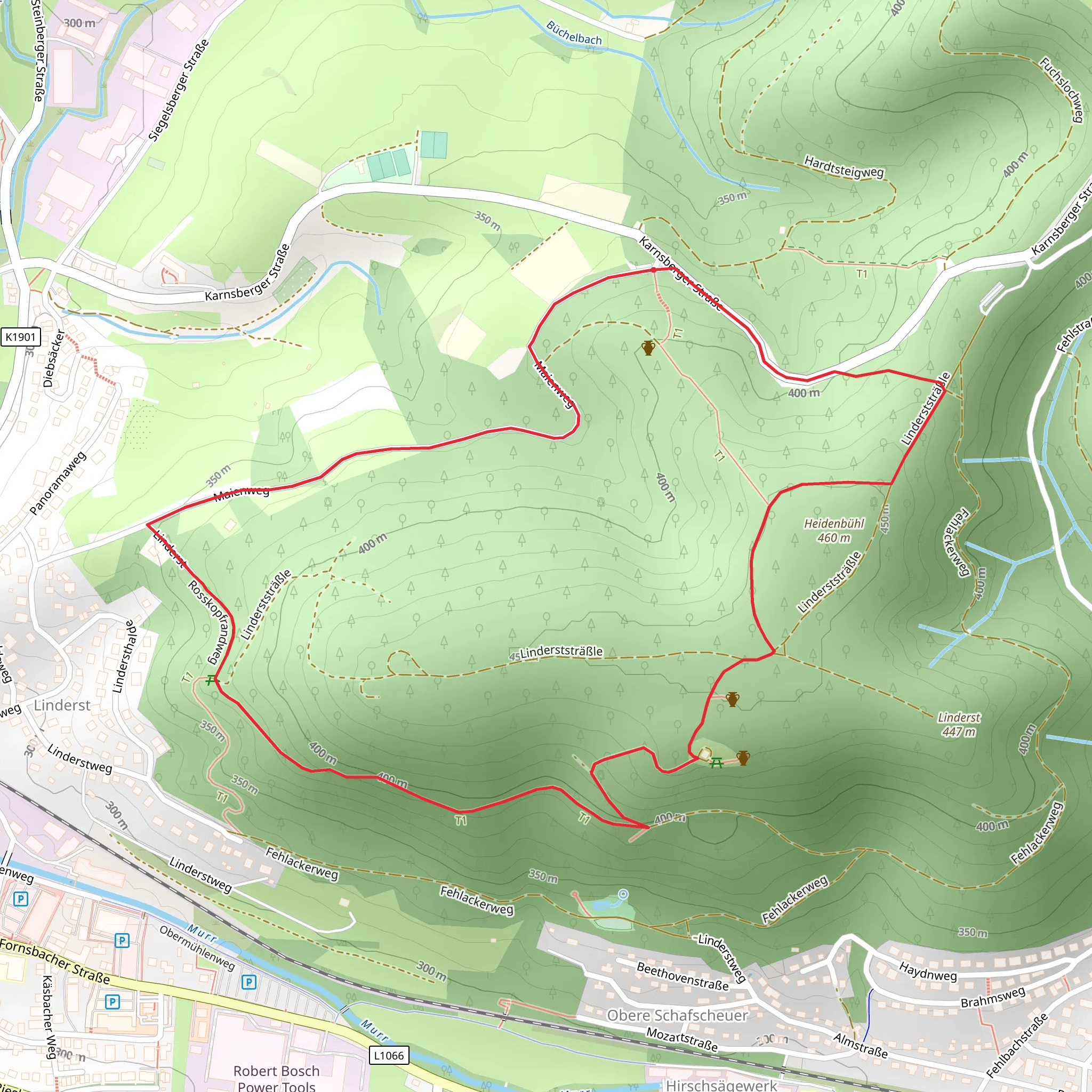 Rom Wachturm, Linderst abd Rom Wachturme Loop mobile static map