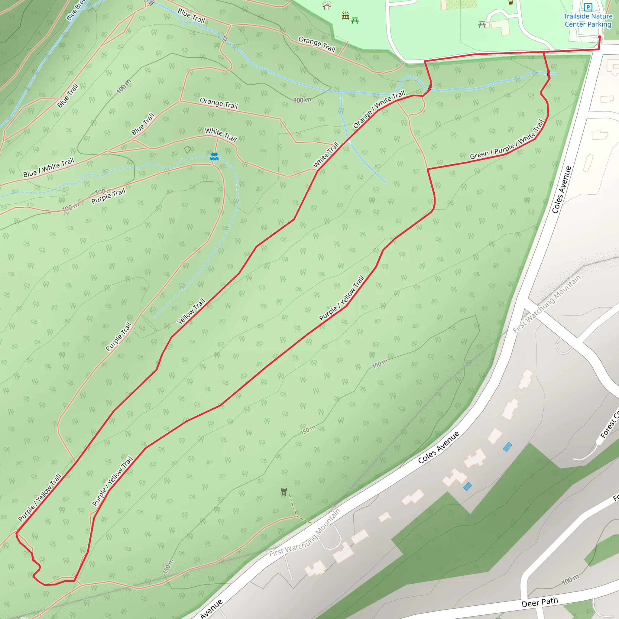 Purple - Yellow Loop Trail mobile static map