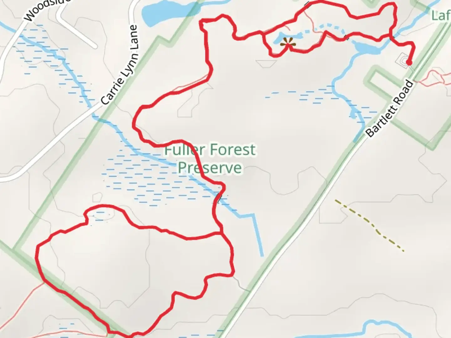 An image depicting the trail Red Oak Trail Loop and its surrounding area.