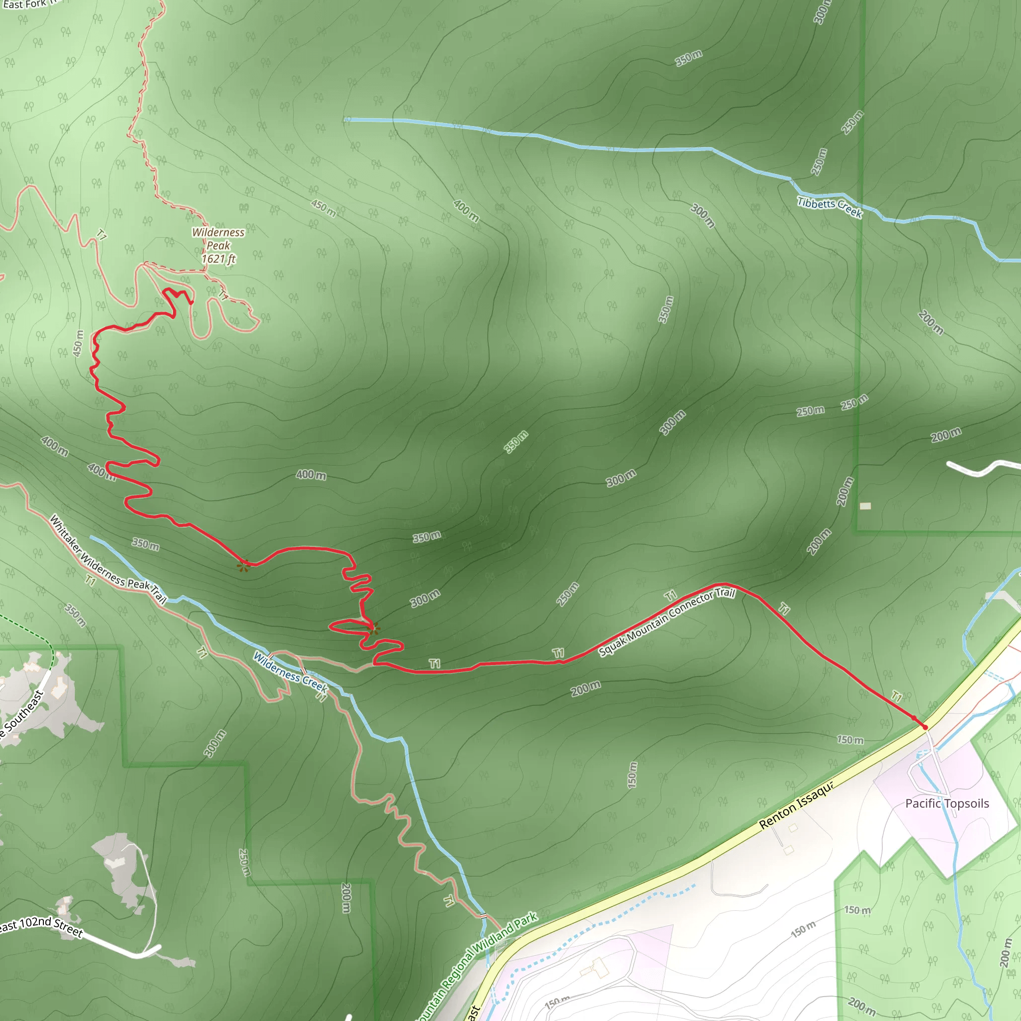 Wilderness Cliffs Trail mobile static map
