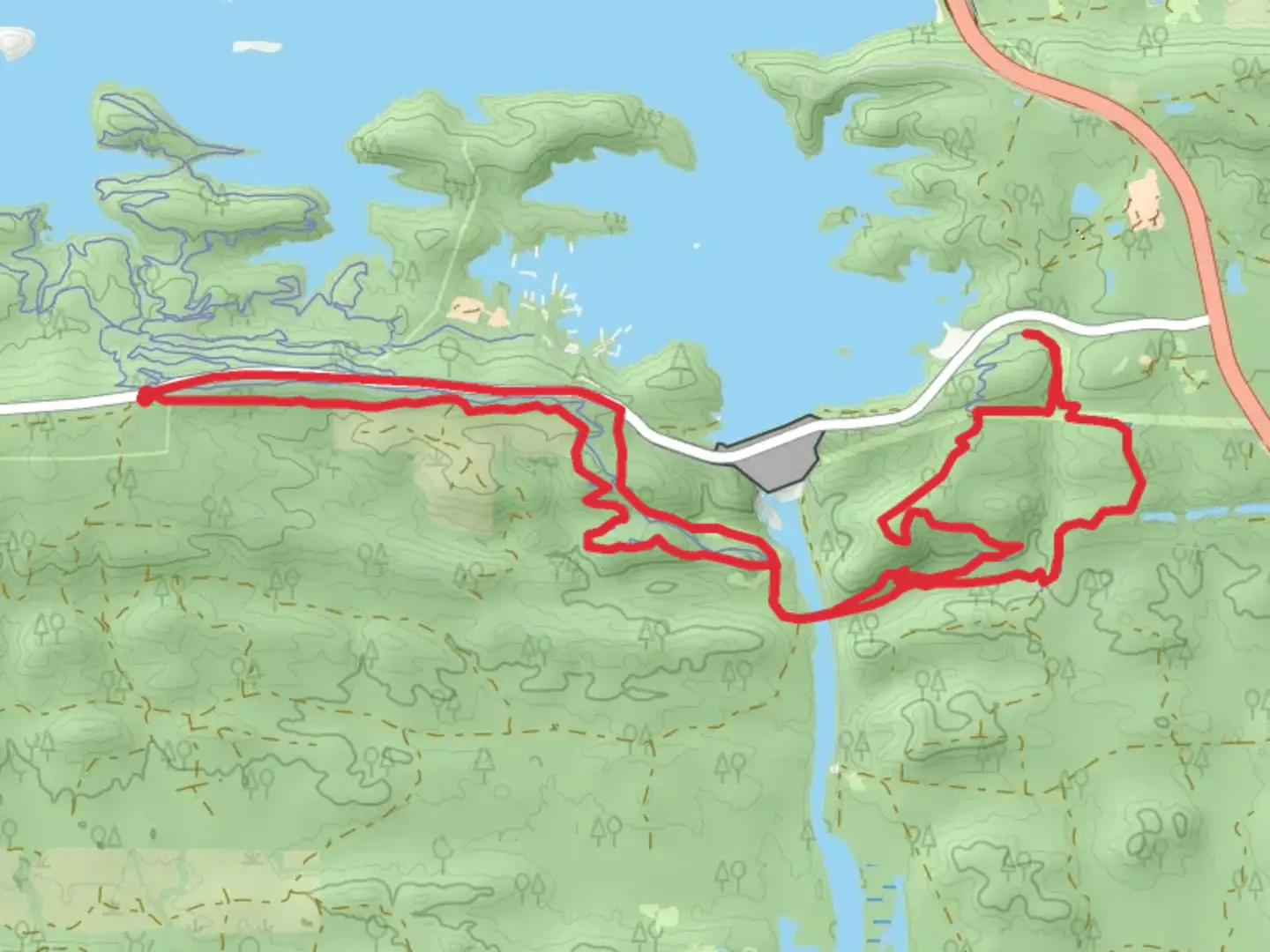 An image depicting the trail Jolly Green Giant and Yellow Snow Loop and its surrounding area.