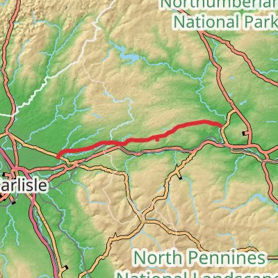 Hadrian’s Wall Path (East to West) 5-Day Moderate Tour (Hillwalk Tours) mobile static map