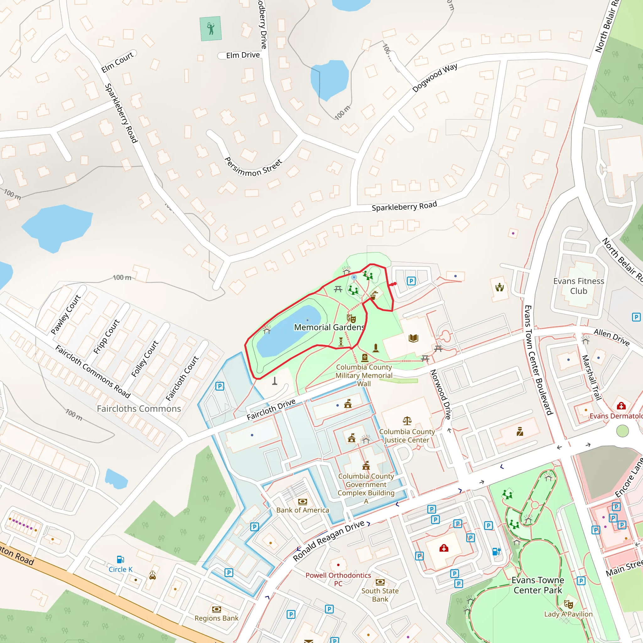 Memorial Gardens Loop mobile static map