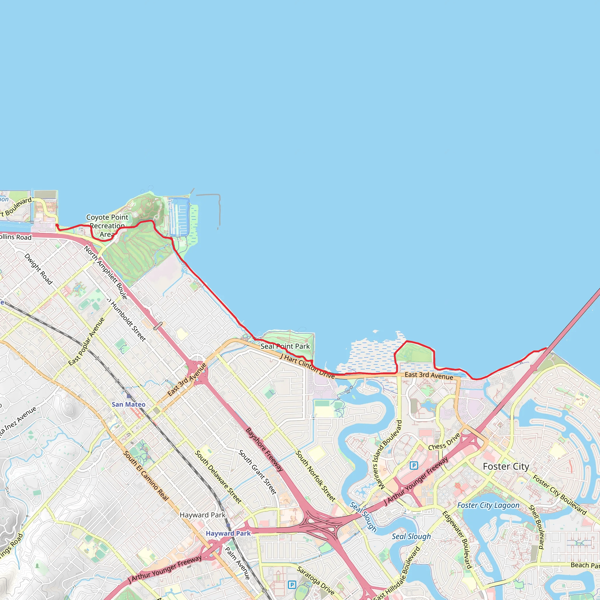 San Francisco Bay Trail - Short mobile static map